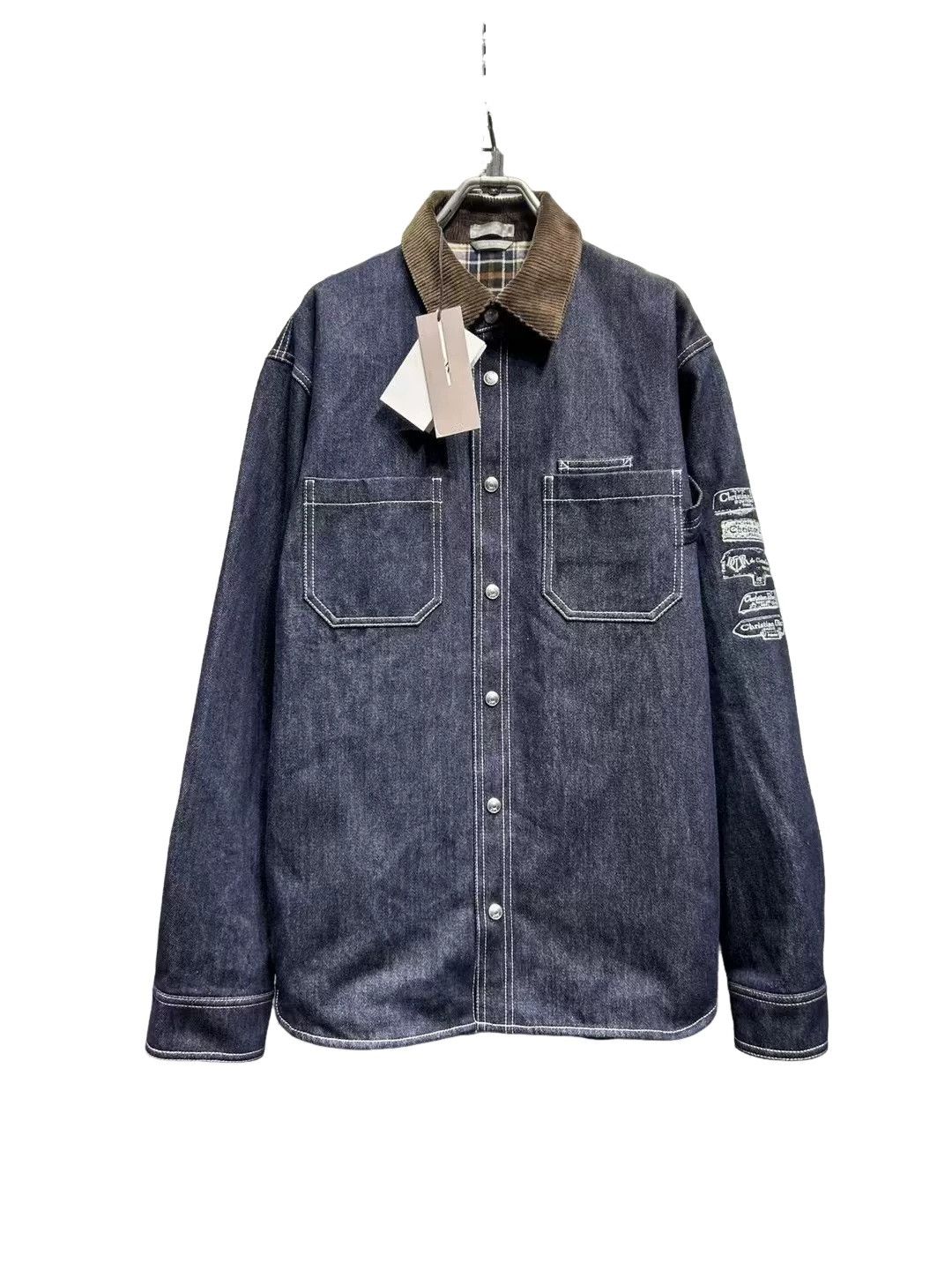 Dior Dior Patch Logo Corduroy Collar Denim Shirt Jacket 39 Size US M / EU 48-50 / 2 - 1 Thumbnail