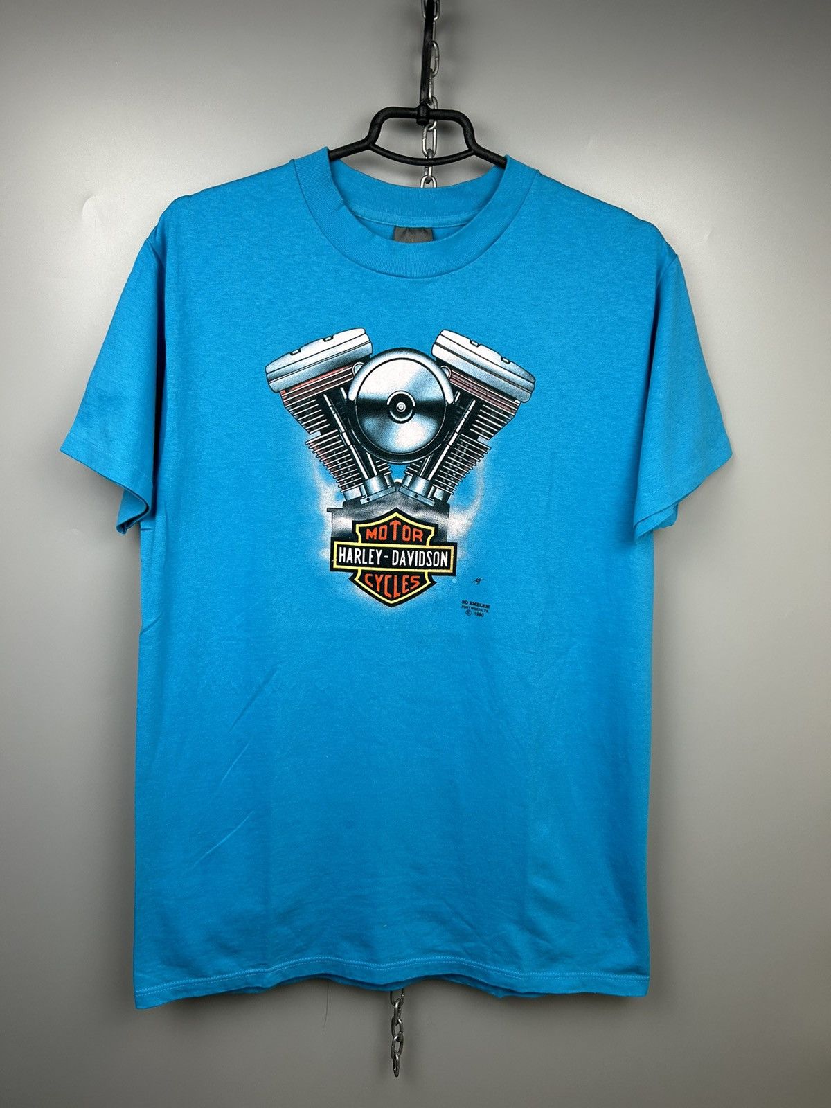 Harley Davidson × Vintage Vintage 3D Emblem Harley Davidson 1990 T shirt Size US L / EU 52-54 / 3 - 1 Thumbnail