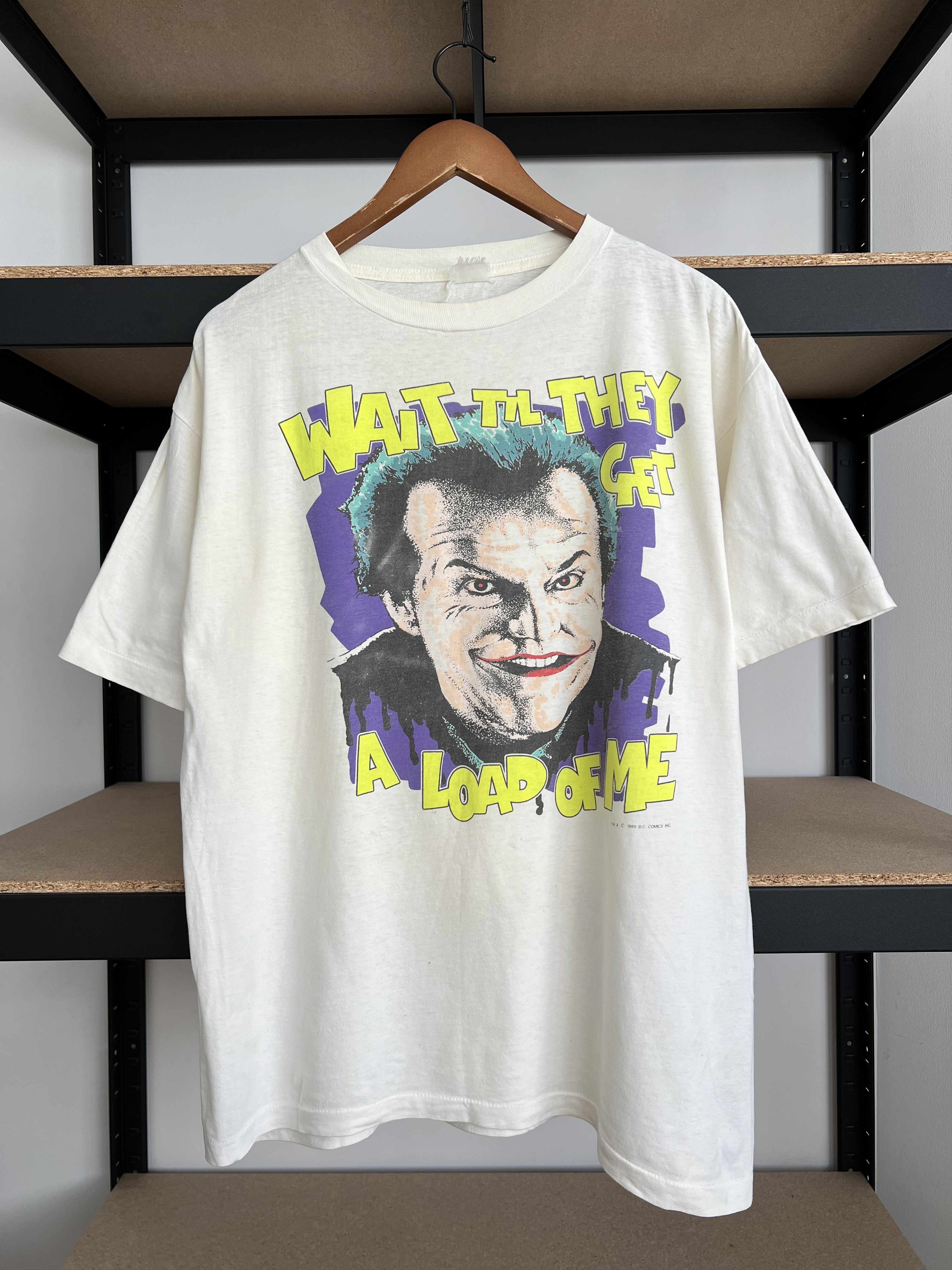 DC Comics Vintage 1989 Joker Jack Nicholson Batman Movie White T-shirt Size US XL / EU 56 / 4 - 1 Thumbnail