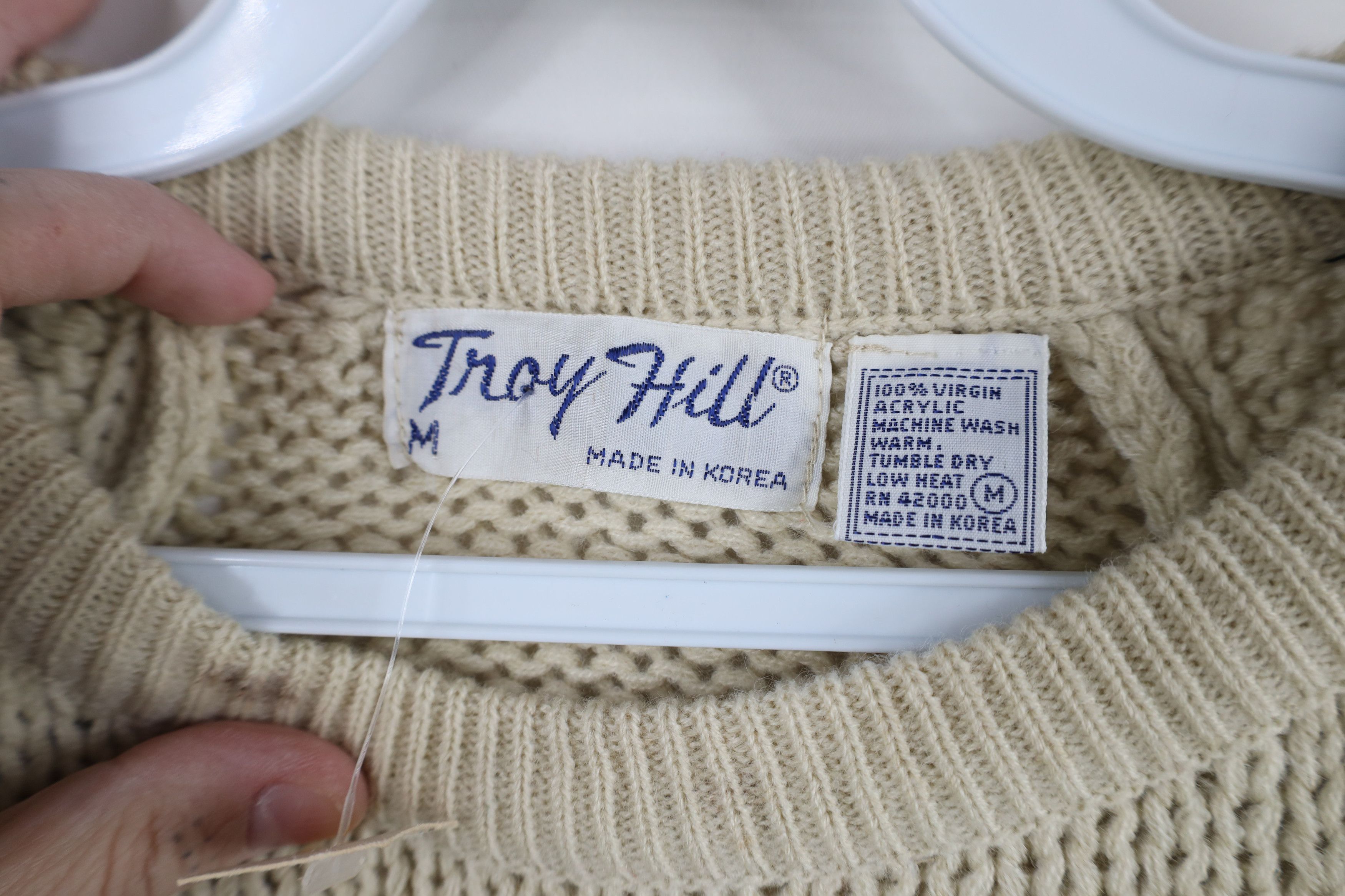 Vintage Deadstock Vintage 70s Streetwear Chunky Knit Sweater Beige Size M / US 6-8 / IT 42-44 - 6 Thumbnail