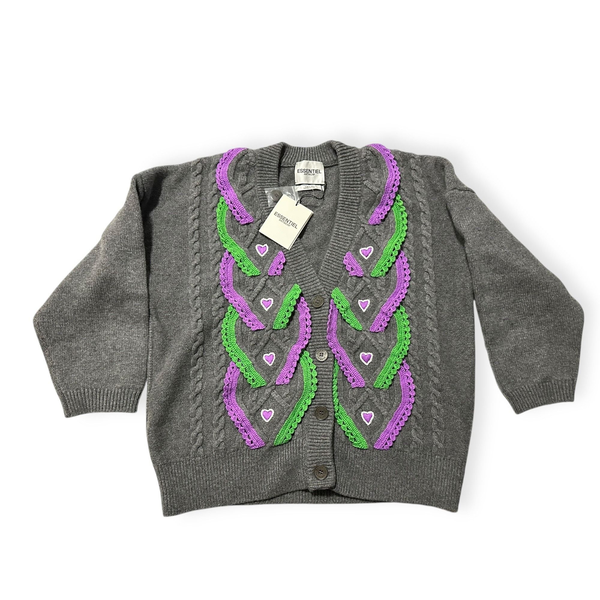Essentiel Antwerp ESSENTIEL ANTWERP Elk Oversized Wool Cardigan, Size M, Gray, Size M / US 6-8 / IT 42-44 - 5 Thumbnail