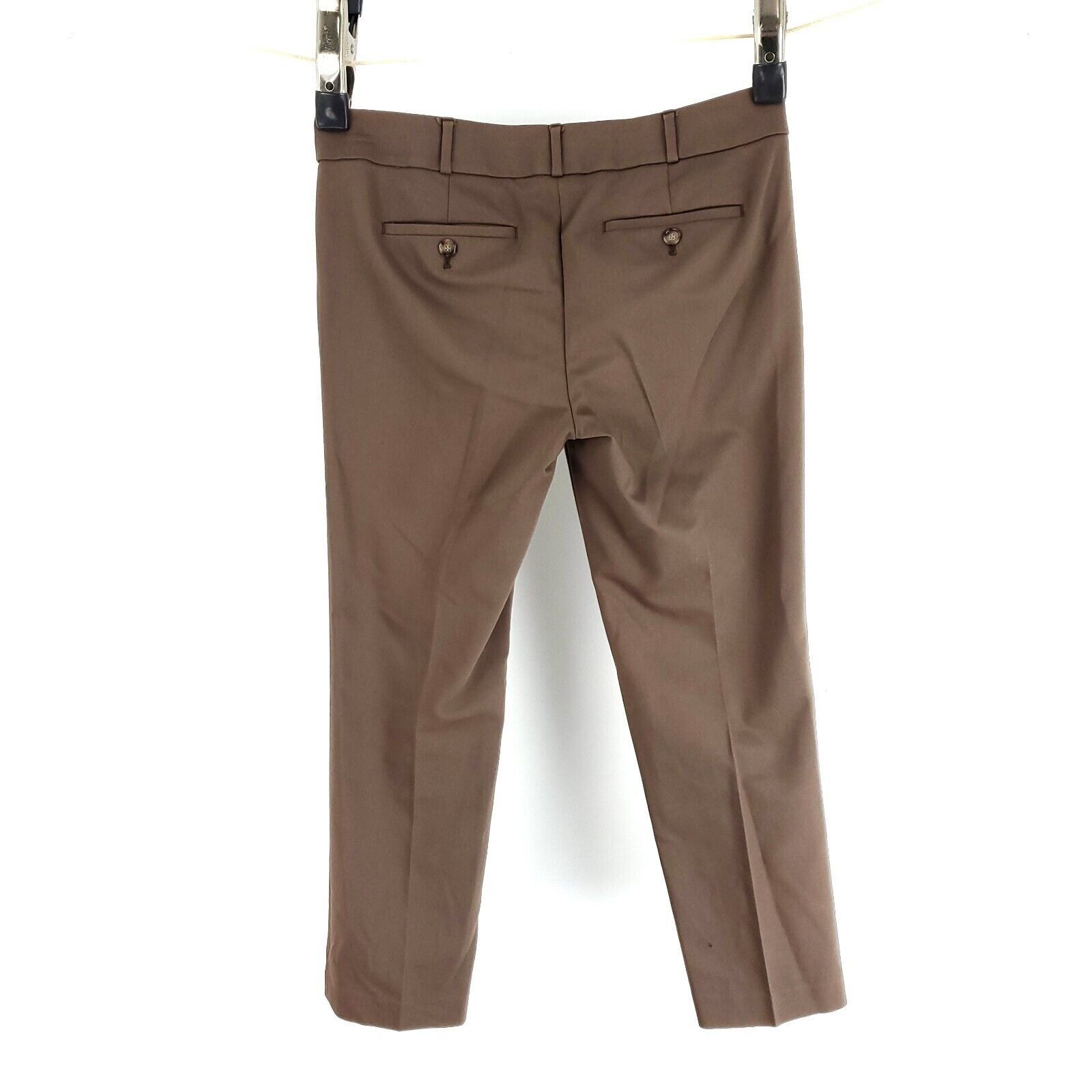 Ann Taylor Ann Taylor Cotton Polyester Spandex Brown Flat Front Pants S Size 27" / US 4 / IT 40 - 6 Thumbnail