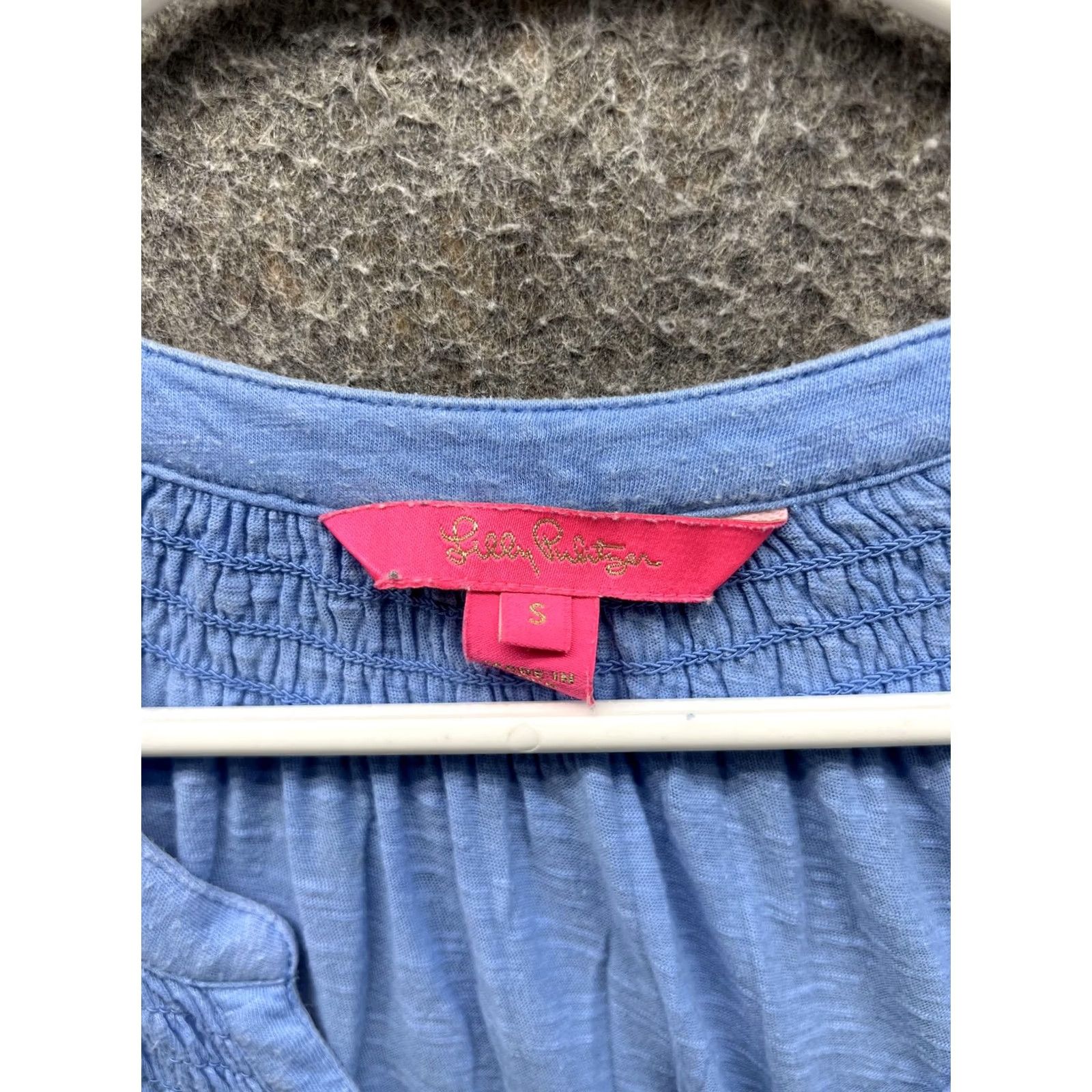 Lilly Pulitzer Lilly Pulitzer Tank Top Womens S Blue Henley Sleeveless Jersey Cotton Summer Clothing Size S / US 4 / IT 40 - 3 Thumbnail