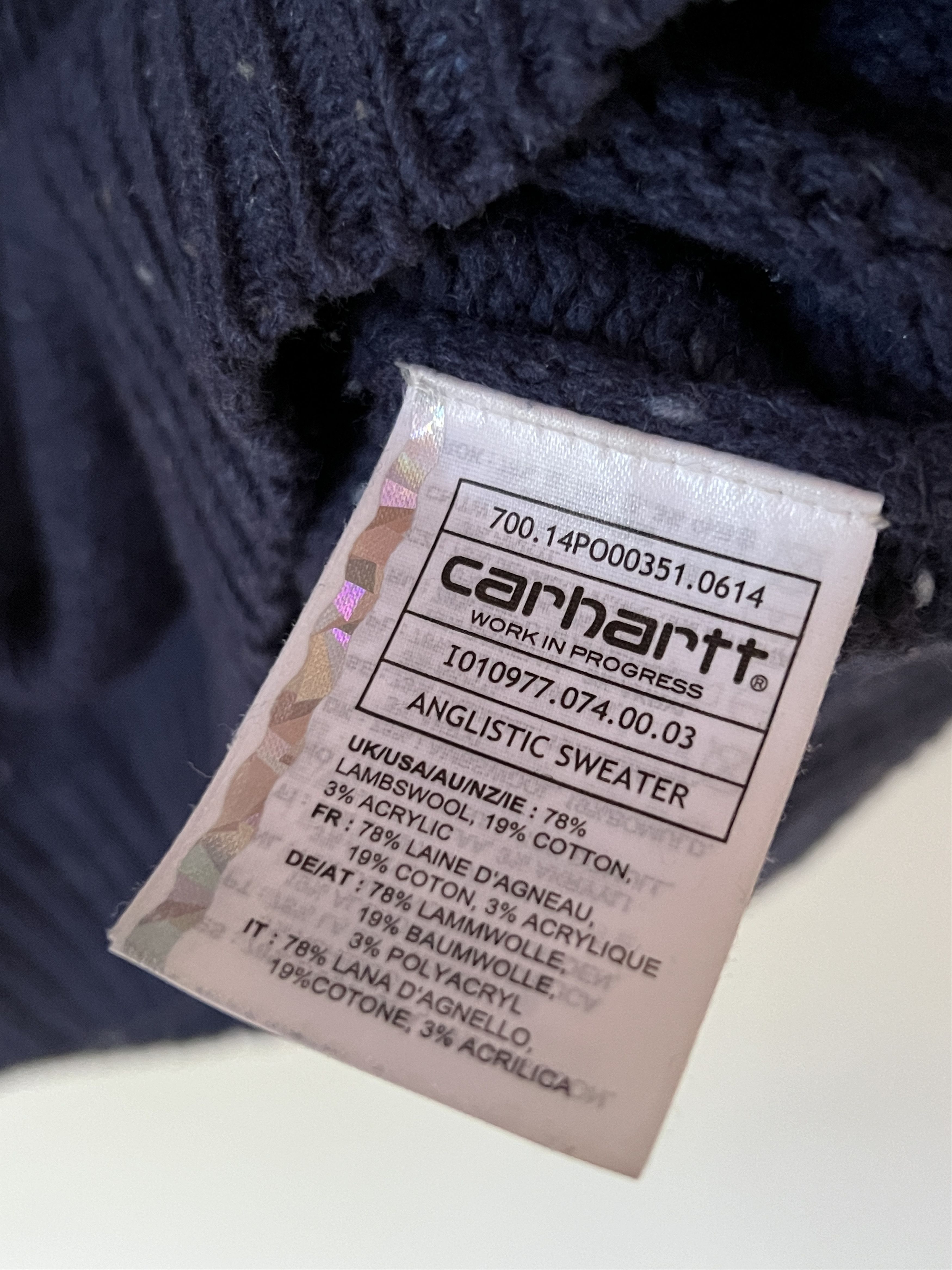 Carhartt Carhartt Anglistic Sweater • Navy Blue Heather • Speckled Size US M / EU 48-50 / 2 - 3 Thumbnail