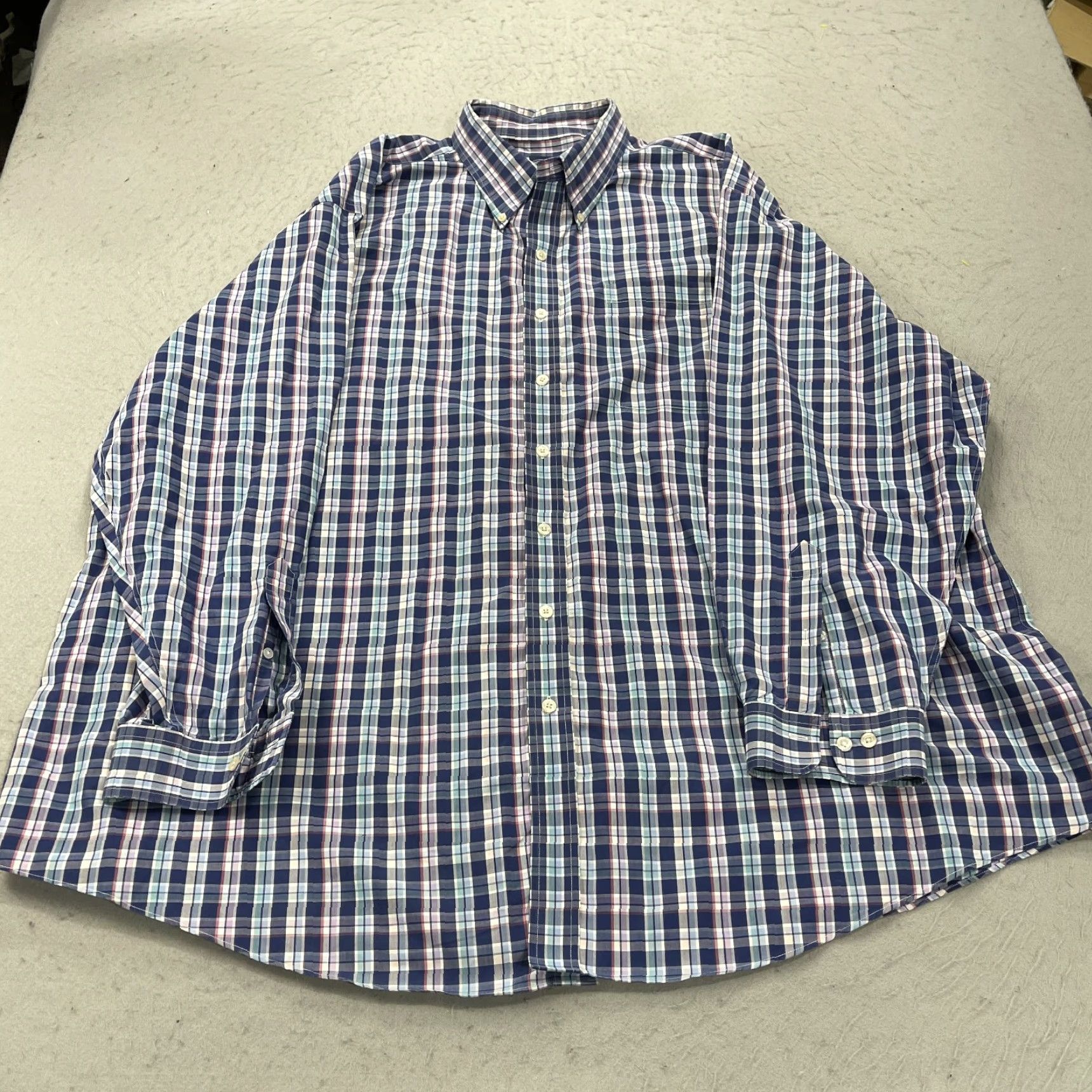 Brooks Brothers Brooks Brothers Shirt Mens 4XL Blue Plaid 100% Cotton Long Sleeve Button-Up Casual Size US XXL / EU 58 / 5 - 2 Thumbnail