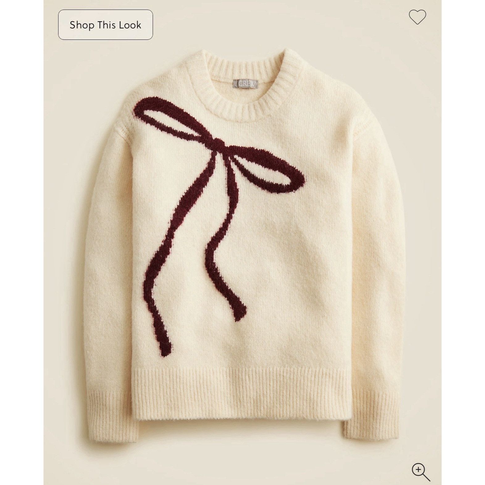 J.Crew J.Crew Womens Relaxed Bow Print Crewneck Pullover Small Crea Size S / US 4 / IT 40 - 1 Thumbnail