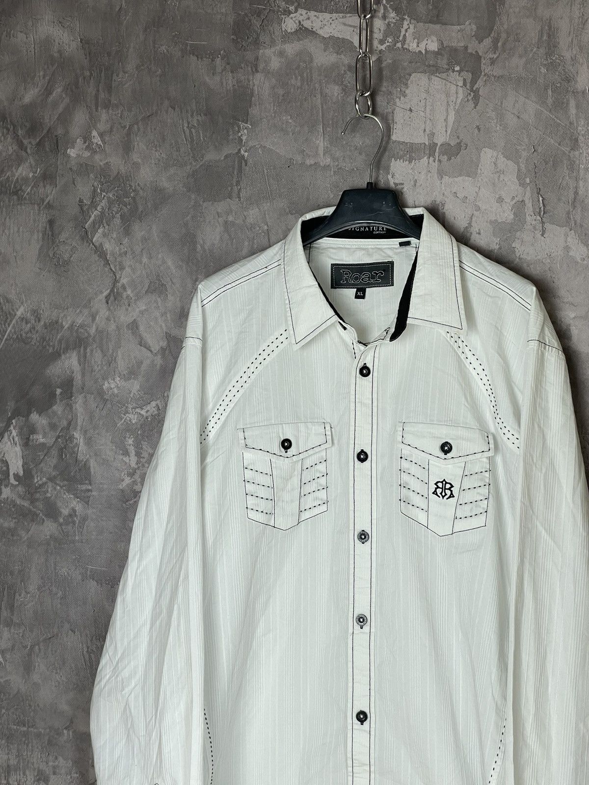 Affliction × Ed Hardy Crazy Y2K Roar Signature White Shirt Size US XL / EU 56 / 4 - 4 Thumbnail