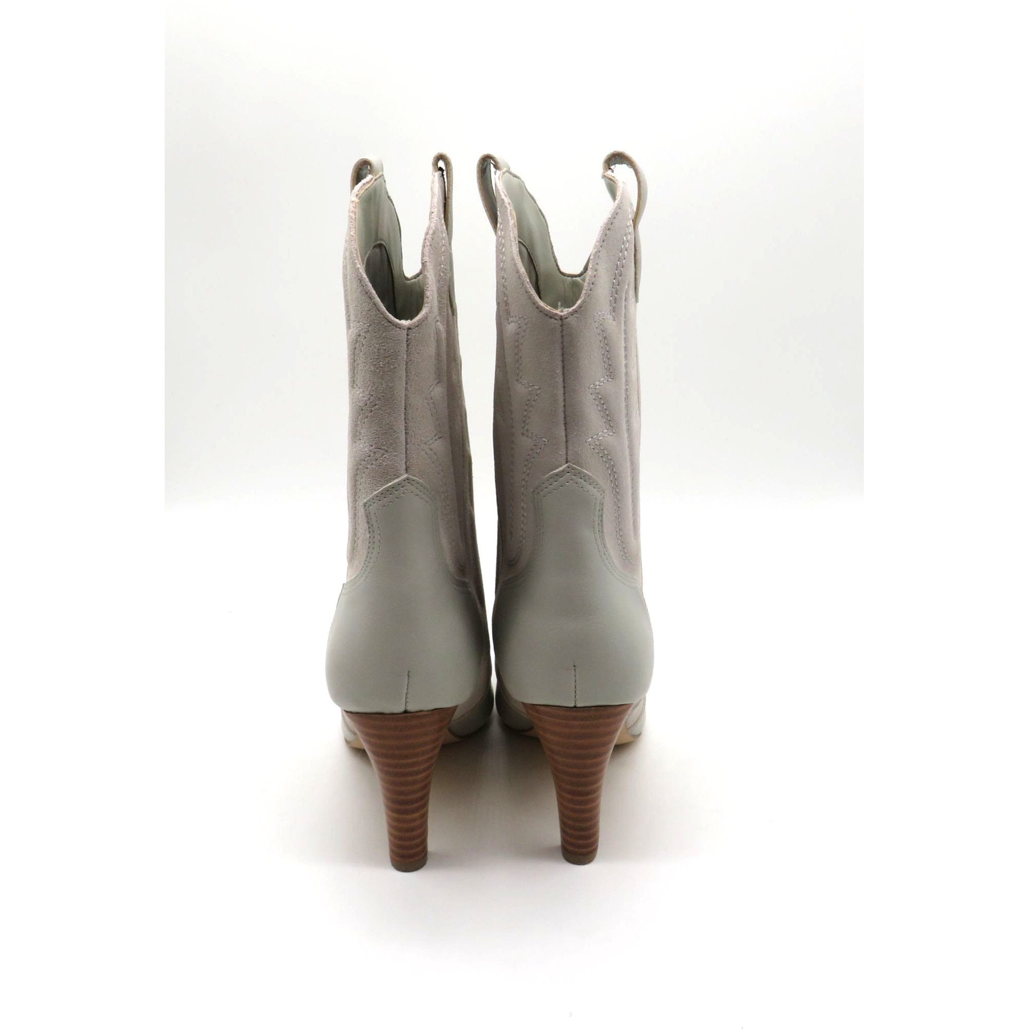Nine West Nine West Alama Ivory Western-Style Heeled Boots 5.5M Pointe Size US 5.5 / IT 35.5 - 6 Thumbnail