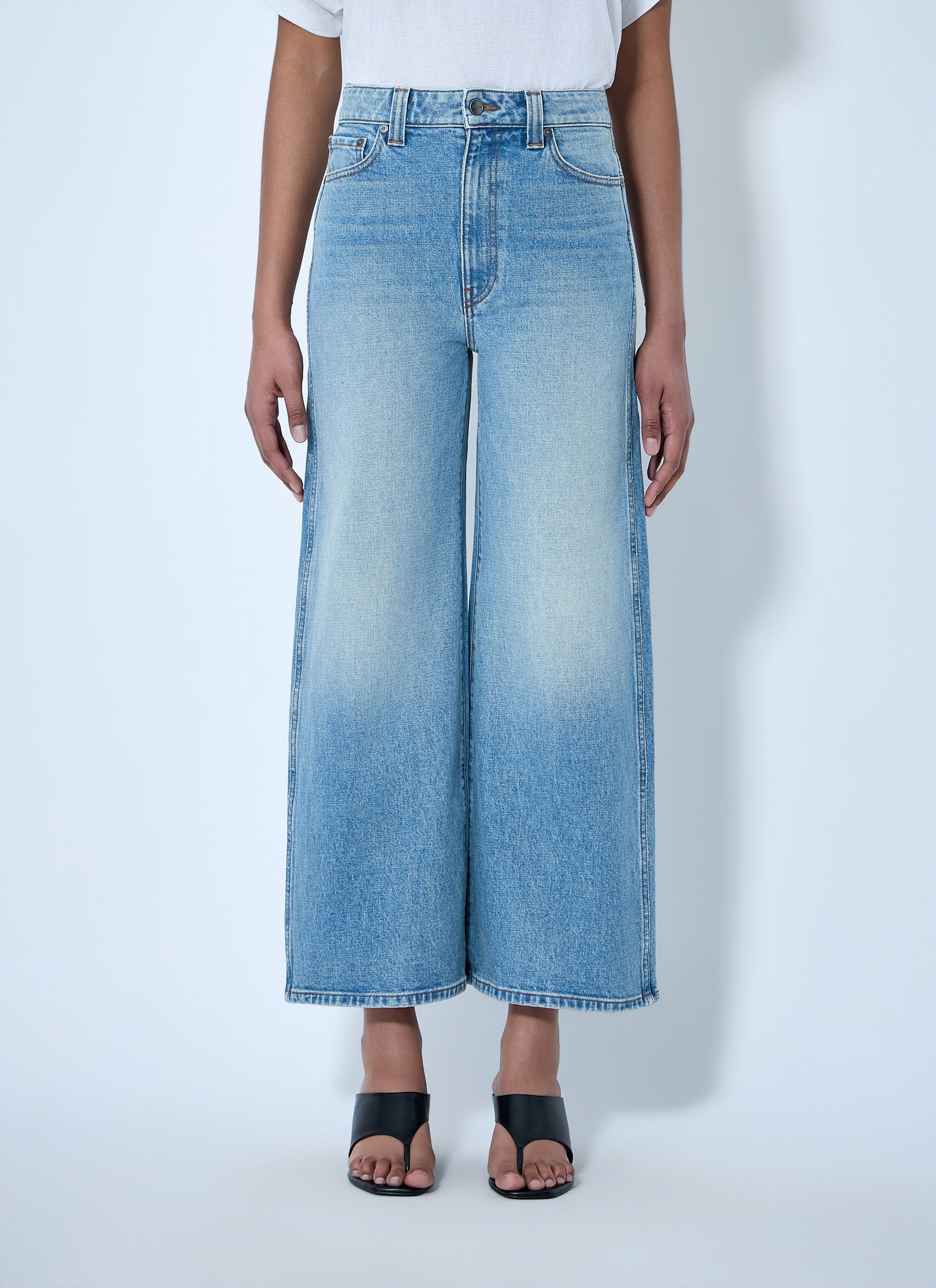 KHAITE Wide-Leg Denim Culottes Size 28" / US 6 / IT 42 - 1 Thumbnail