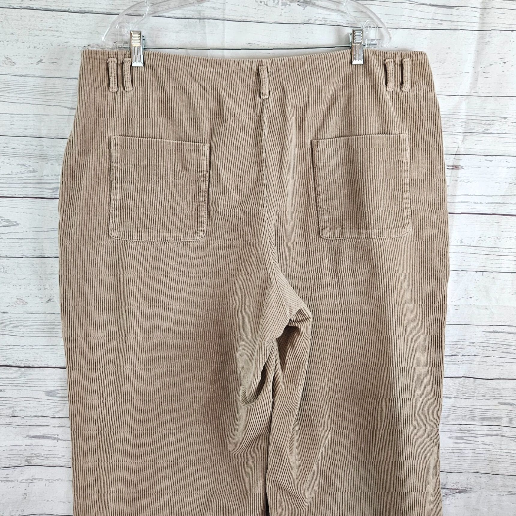 Vintage Poetry Womens Wide Leg Corduroy Pants Cropped Sz 18 Tan Cotton High Rise Size 40" / US 18 - 4 Thumbnail
