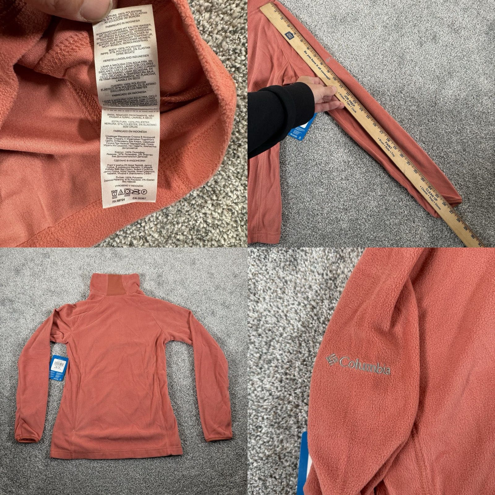 Vintage Columbia Fleece Jacket Womens XS 1/4 Zip Pullover Orange Peach Solid Outdoor Classic Basic Jacket Womens XS Size XS / US 0-2 / IT 36-38 - 9 Thumbnail