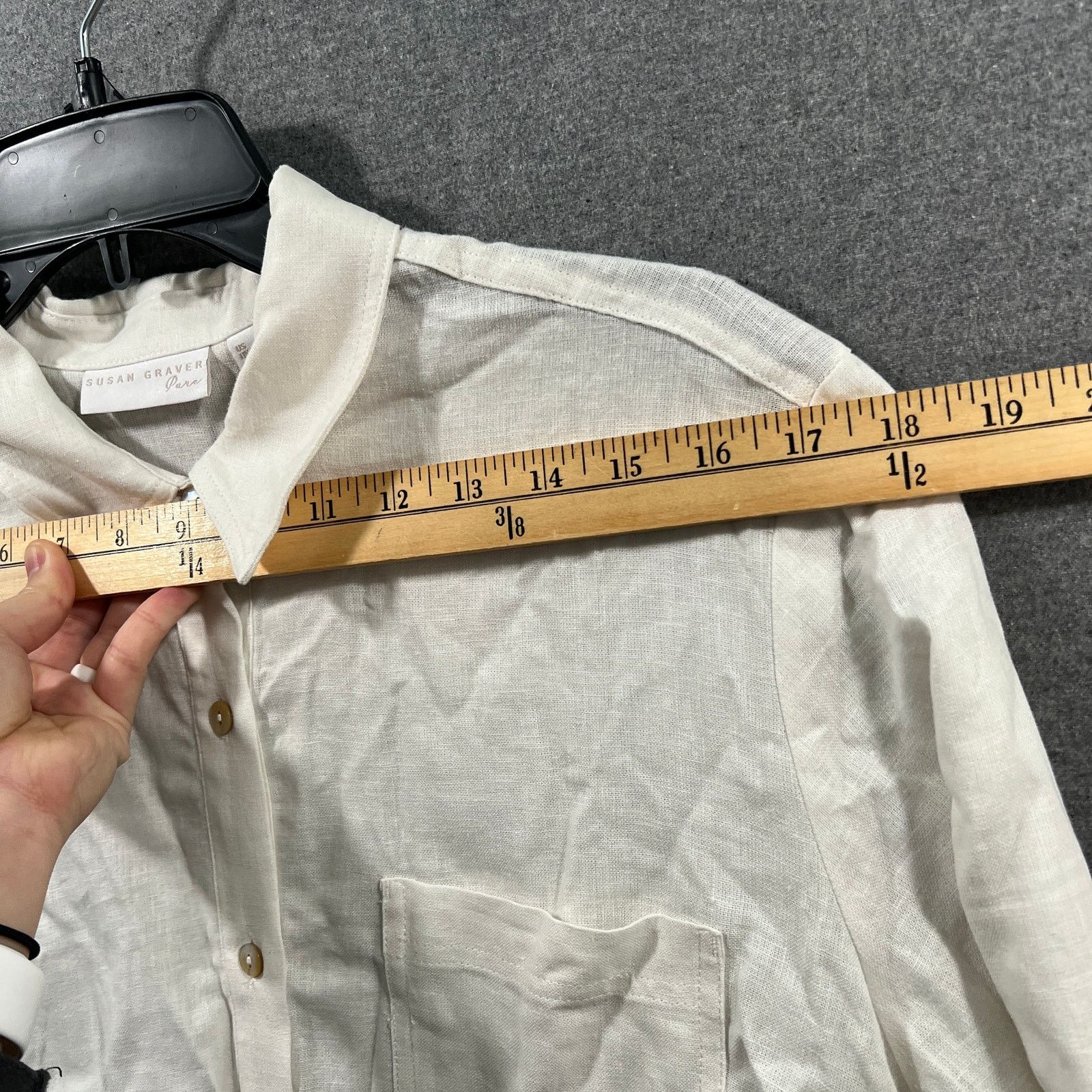 Other Susan Graver Regular Pure Linen Blend Button Front Shirt Size S / US 4 / IT 40 - 8 Thumbnail