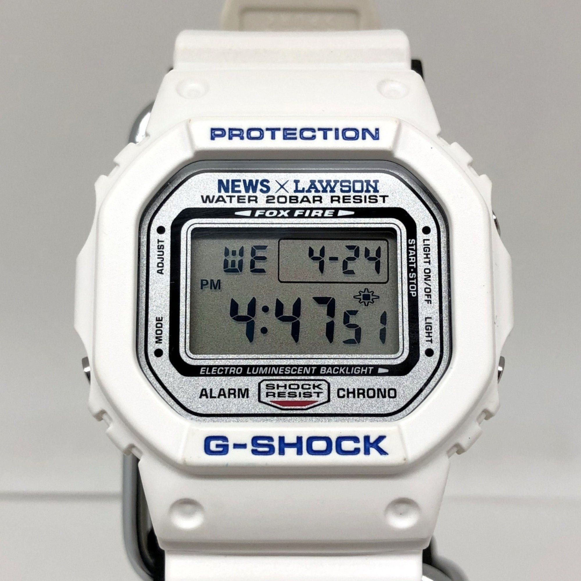 image of Casiog-Shock Watch Dw-5600 News Lawson Collaboration Triple Name Digital White Men's Mikunigaoka St