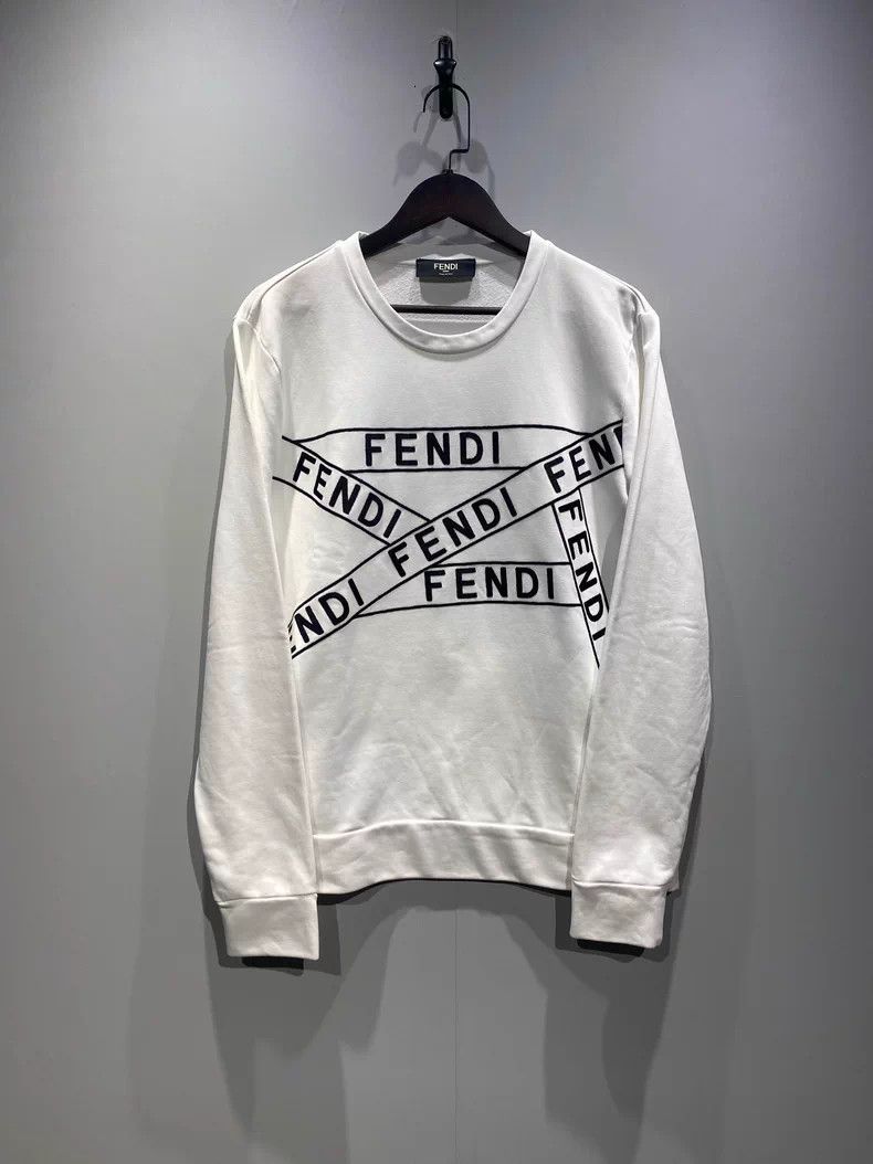Fendi Logo Embroidered Stripe Sweatshirt