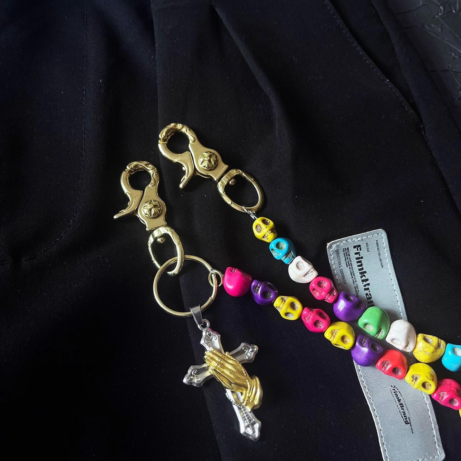 VIBE Colorful Skull Beaded Wallet Chain, Belt Chain, Pants Chain Size ONE SIZE - 3 Thumbnail