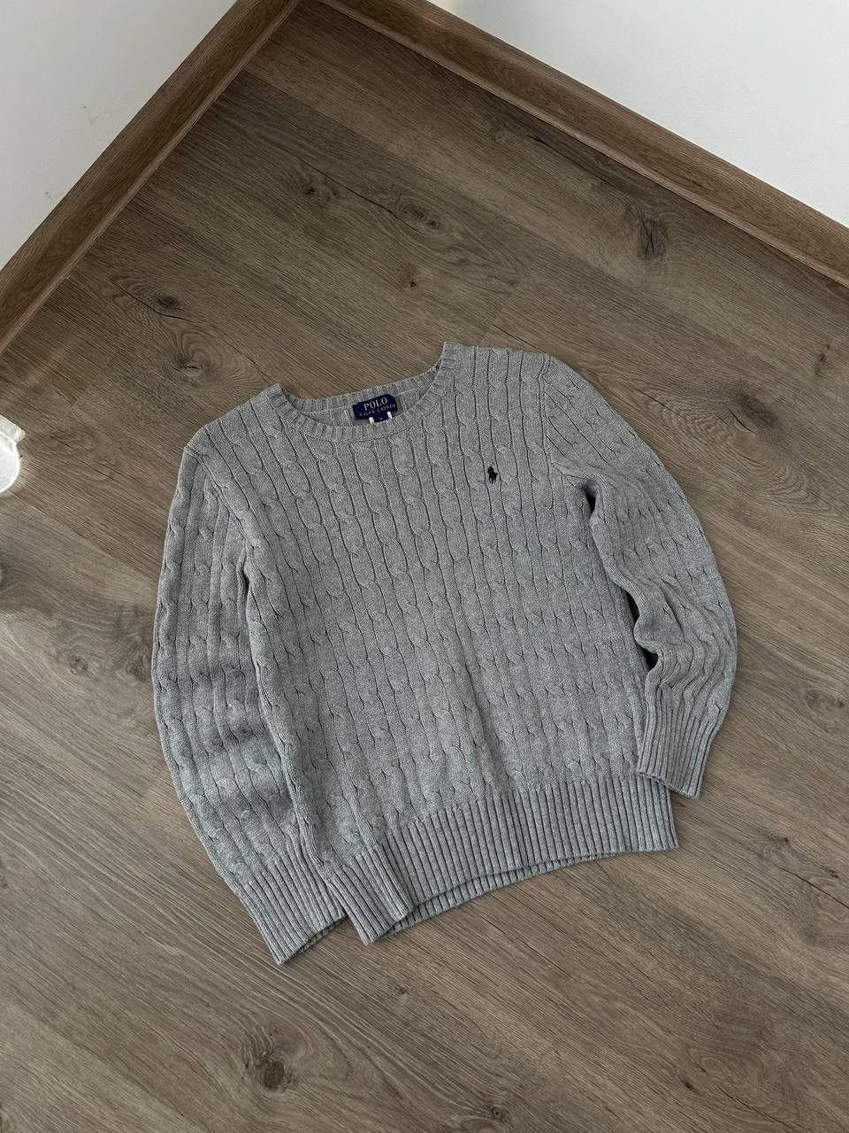Polo Ralph Lauren × Vintage Vintage Polo Ralph Lauren Cable Knit Gray Sweater Size US S / EU 44-46 / 1 - 4 Thumbnail
