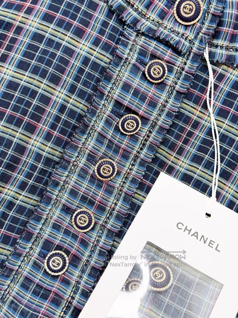 Chanel Chanel Color-matched plaid short sleeves Size XS / US 0-2 / IT 36-38 - 4 Thumbnail