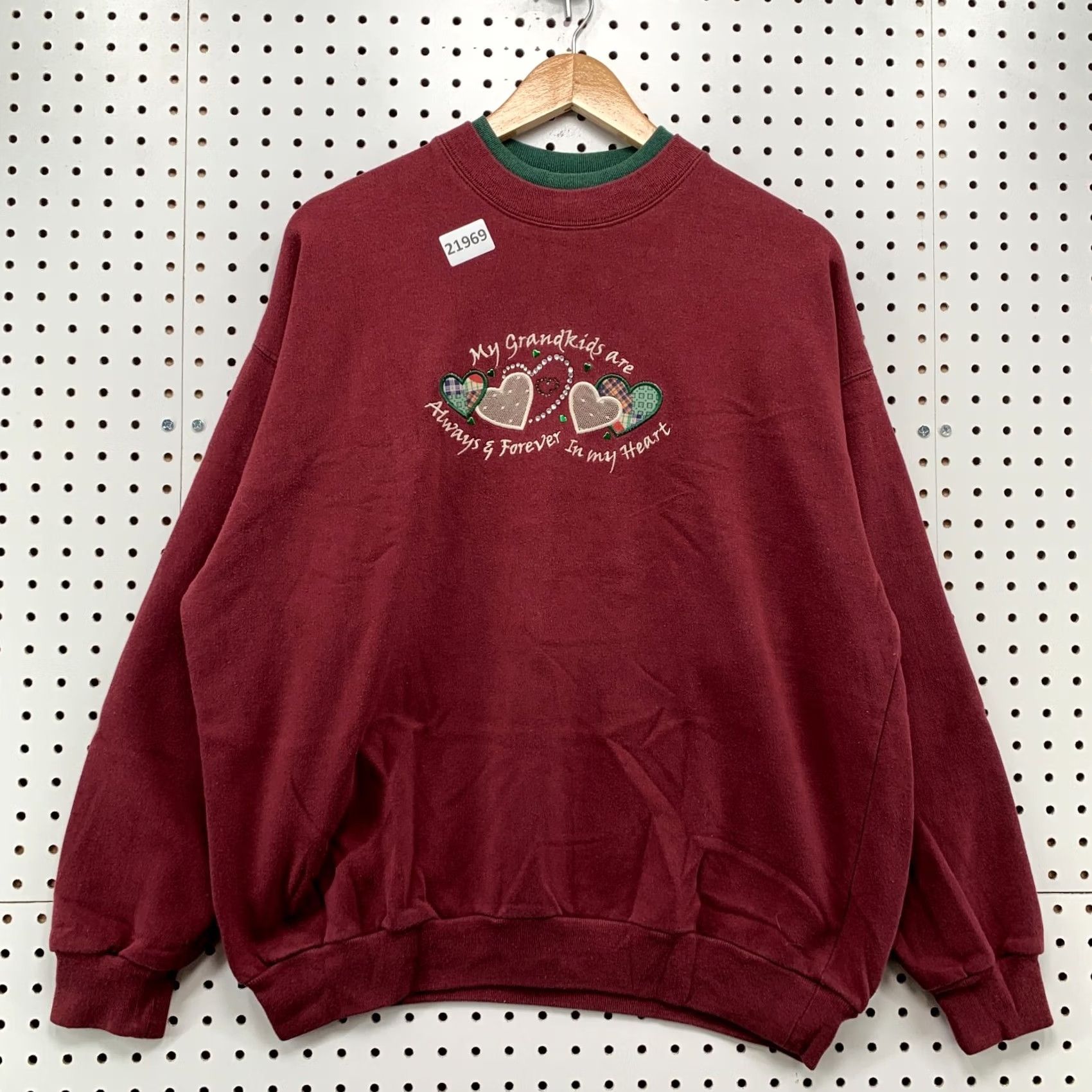 Vintage M&C Sportswear Sweatshirt Red Heart Love Embroidered Women Large Crewneck Size L / US 10 / IT 46 - 2 Thumbnail