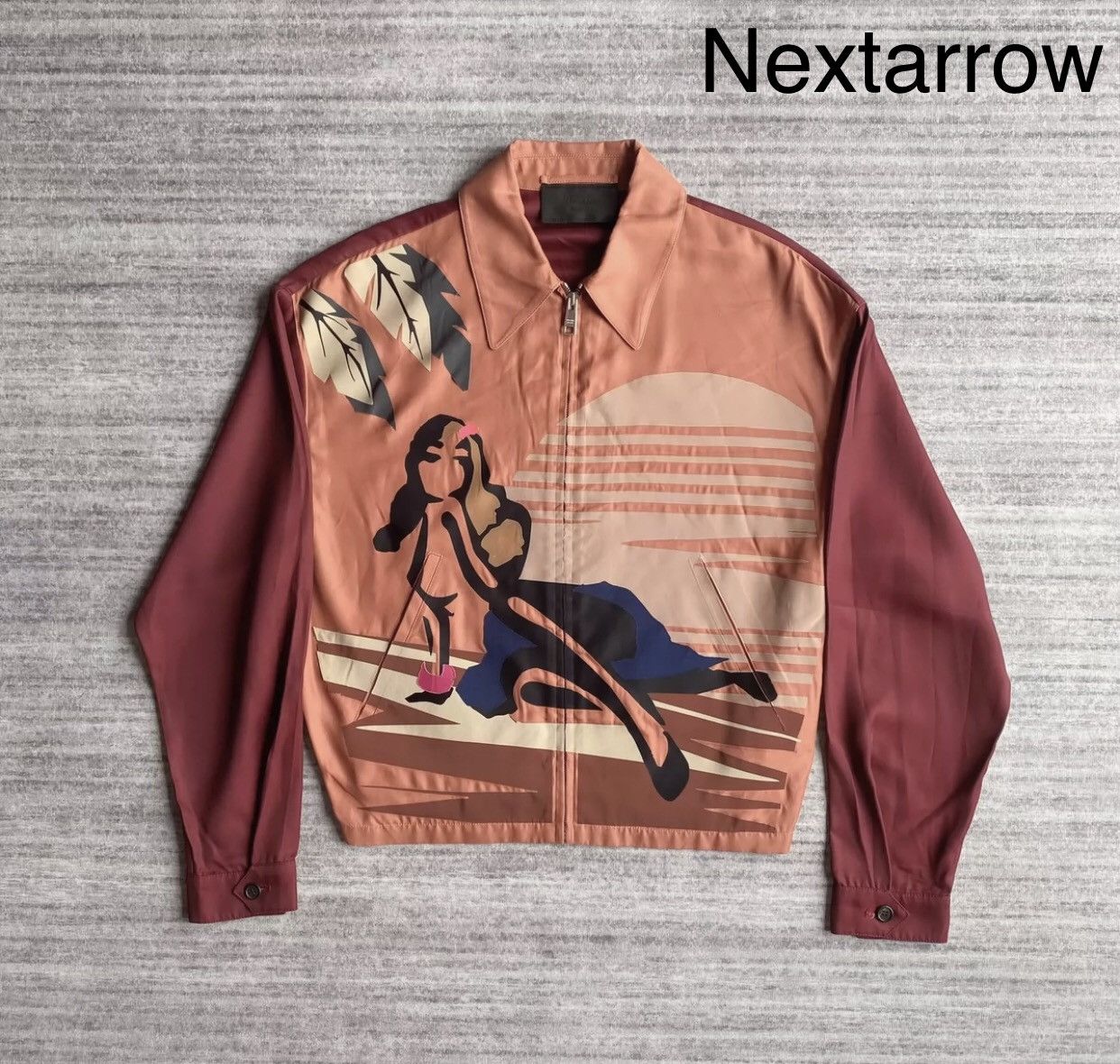 Prada 14ss Holiday Sunset Portrait Dancer Oil Jacket Coat