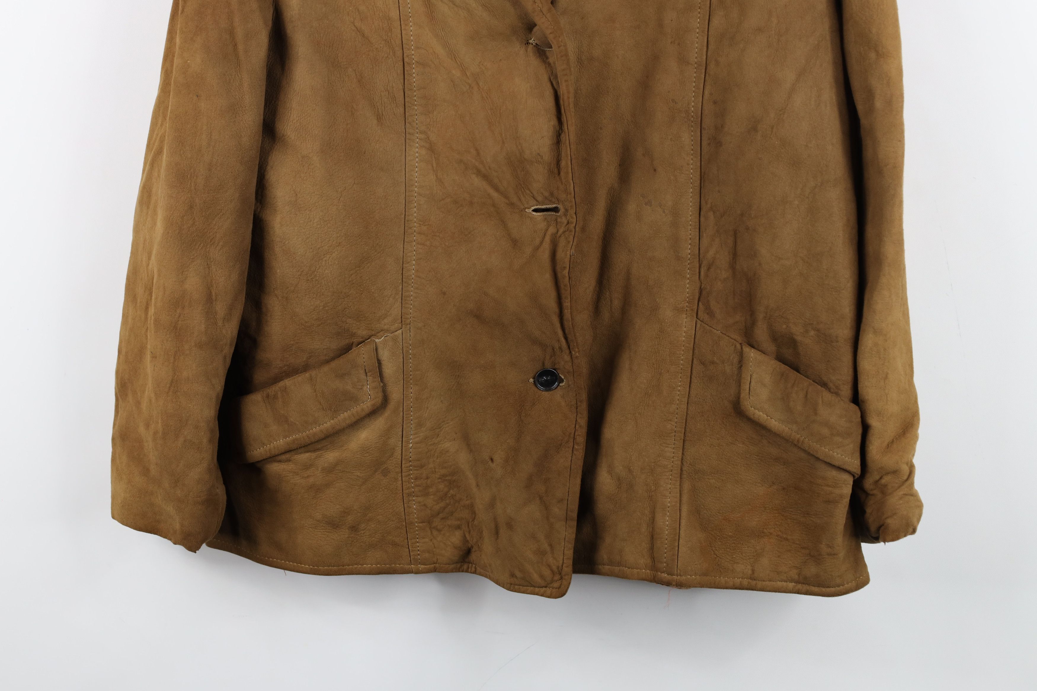 Vintage Vintage 60s Streetwear Lined Suede Leather Jacket Brown Size M / US 6-8 / IT 42-44 - 3 Thumbnail
