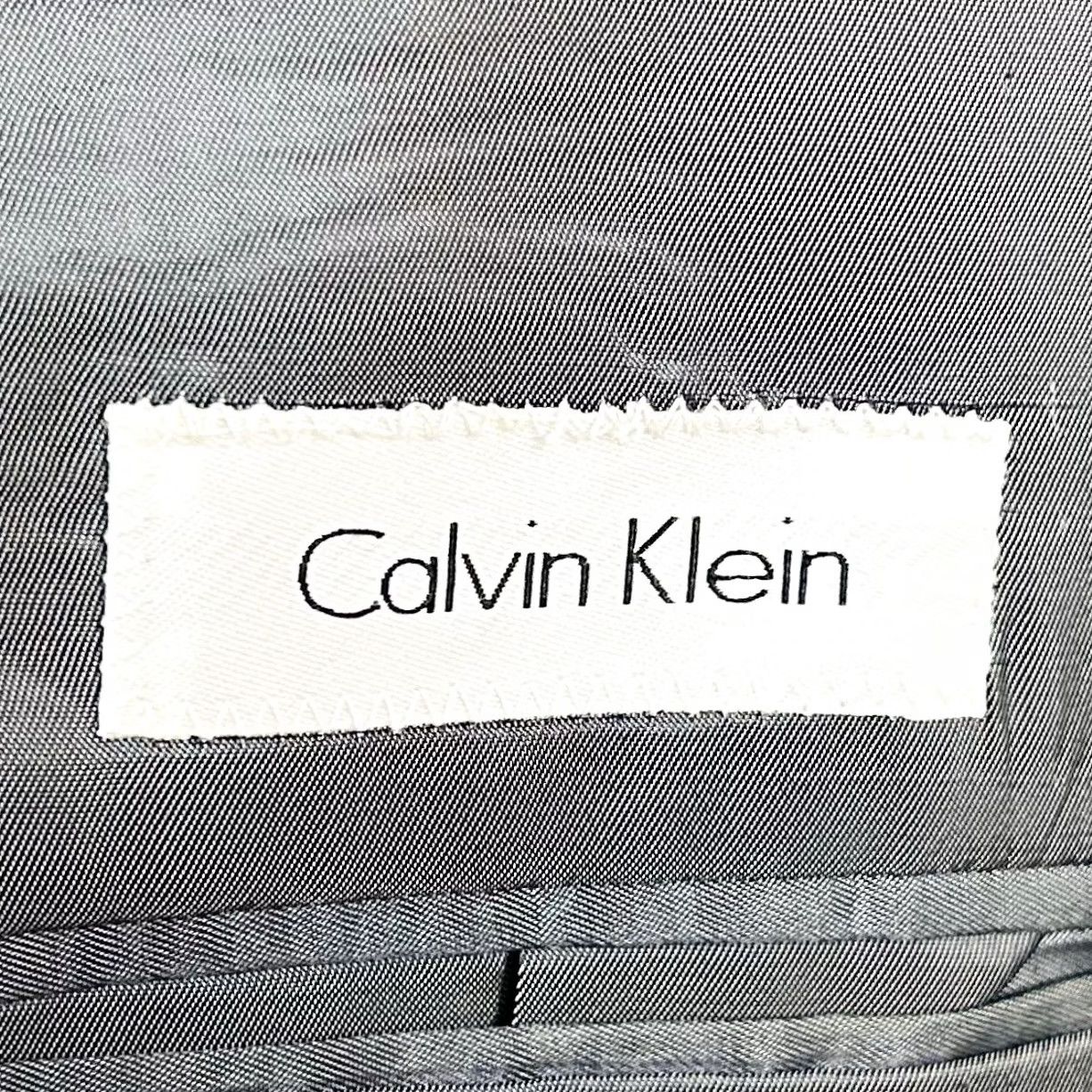 Calvin Klein Calvin Klein Sport Coat Gray Herringbone Two Button Double Vented 46R Regular Mens Coat 46 Gray Polyester Rayon Notch Lapel Two-Button Vintage No Size US XS / EU 42 / 0 - 3 Thumbnail