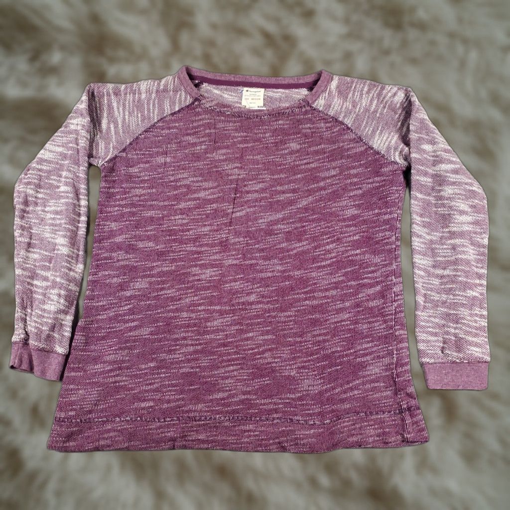 Champion VINTAGE Champion Women's Sweater Pullover M Purple Knit's Logo Casual Fall Winter Size M / US 6-8 / IT 42-44 - 1 Thumbnail