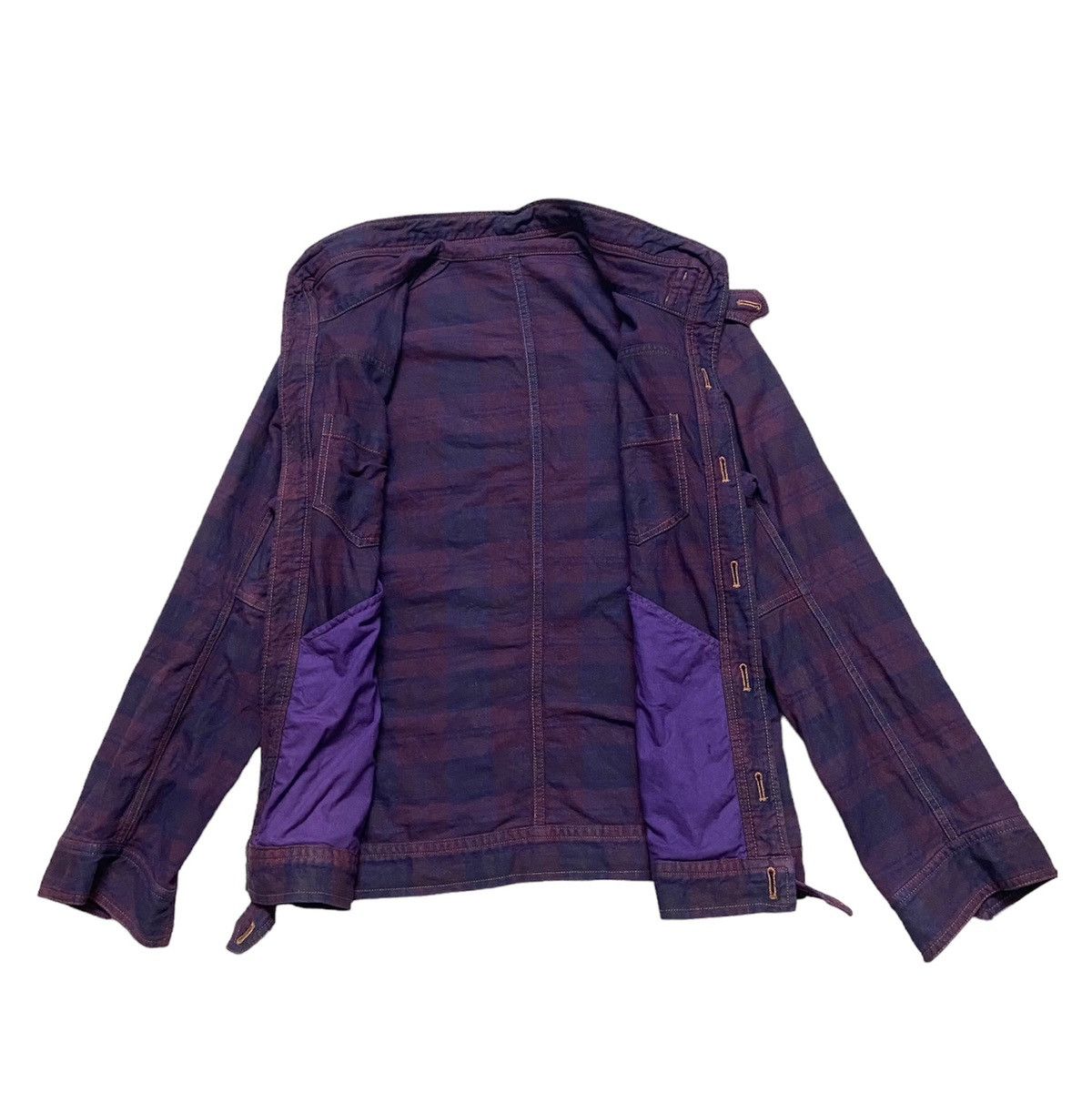 Final Home Checkered Denim Unconstructed Jacket