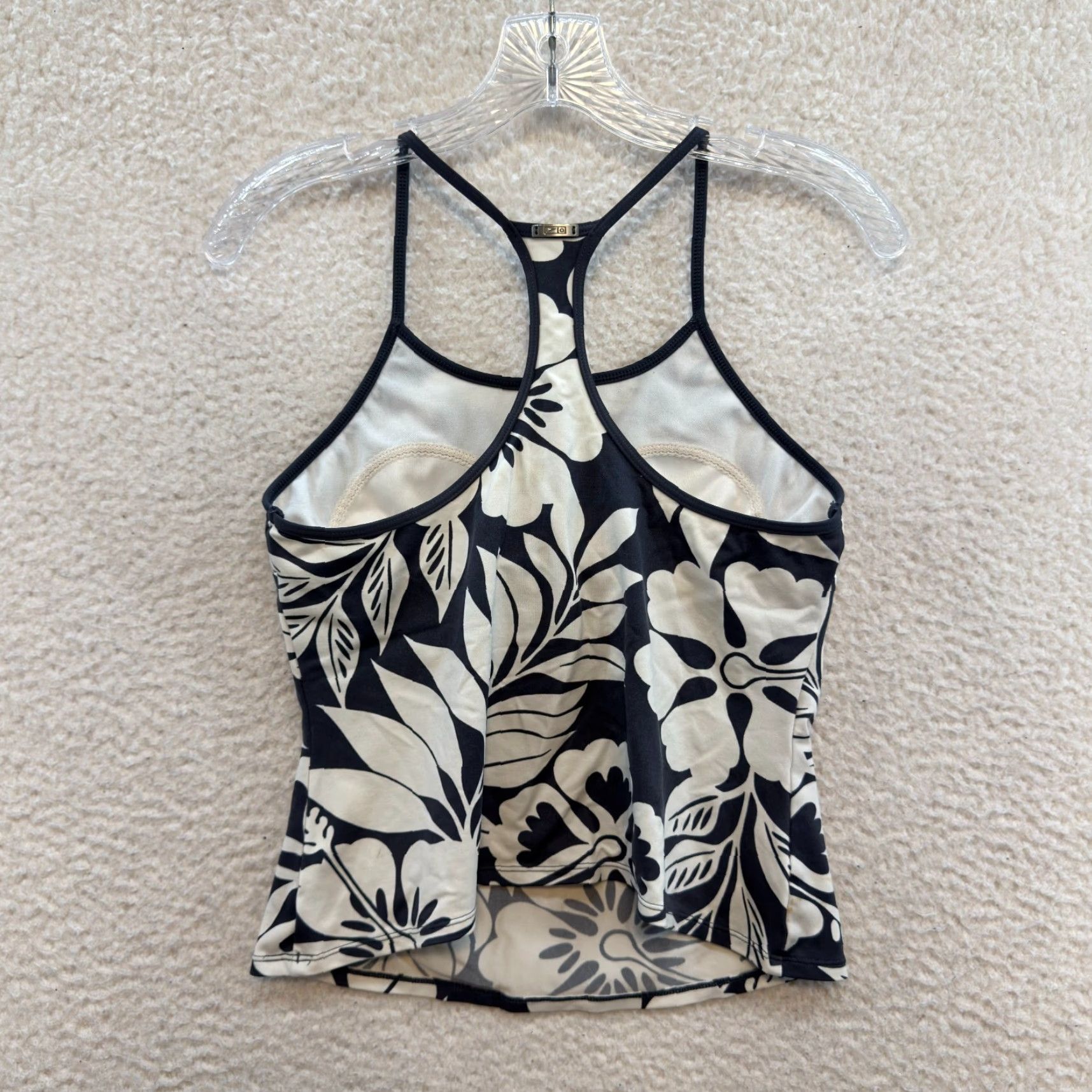 Speedo VINTAGE Y2K Tankini Swim Top M White Navy Tropical Floral Hawaiian Coconut Speedo Size M / US 6-8 / IT 42-44 - 2 Thumbnail