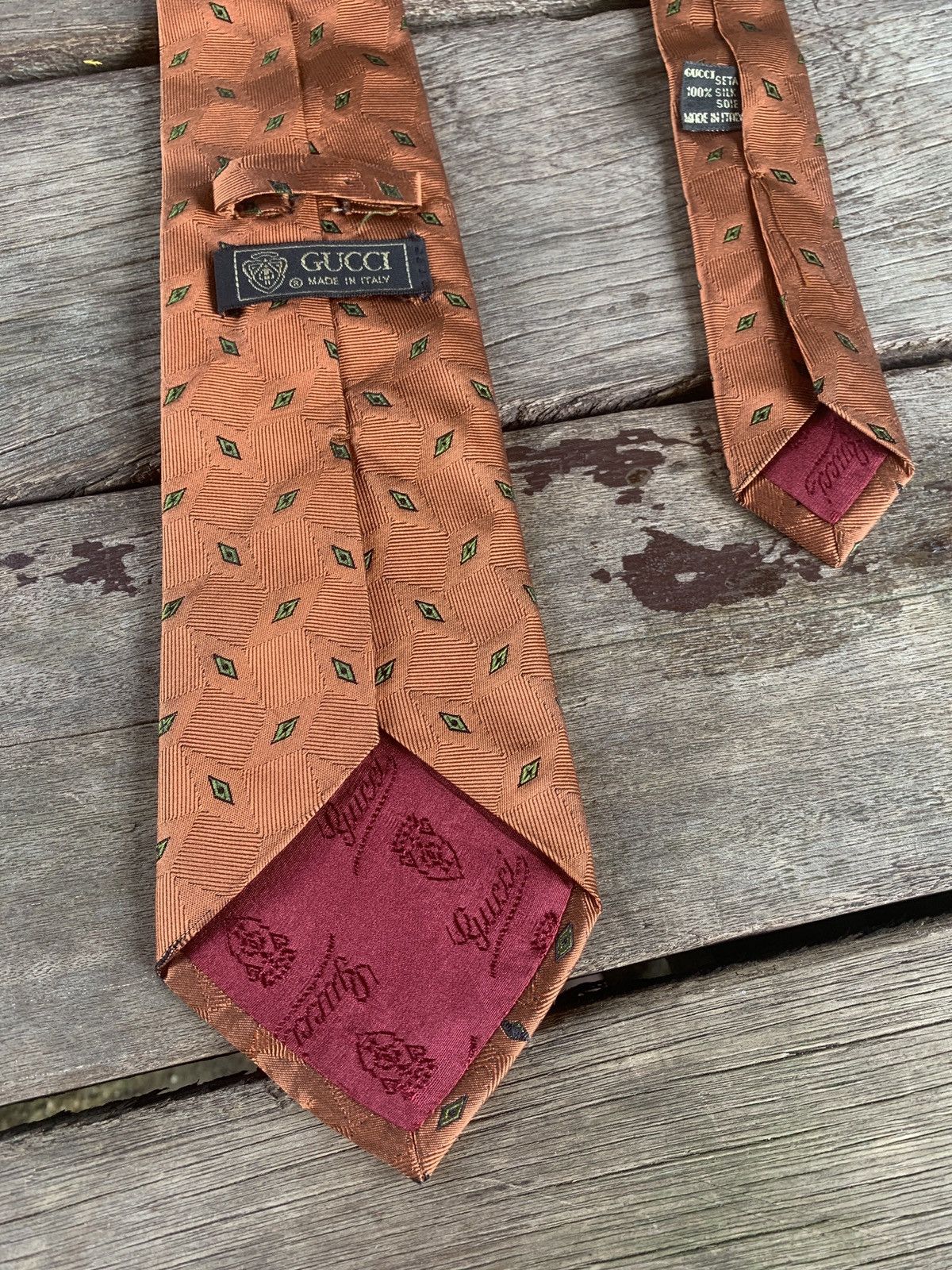Gucci Gucci Italy silk neck tie Size ONE SIZE - 3 Thumbnail