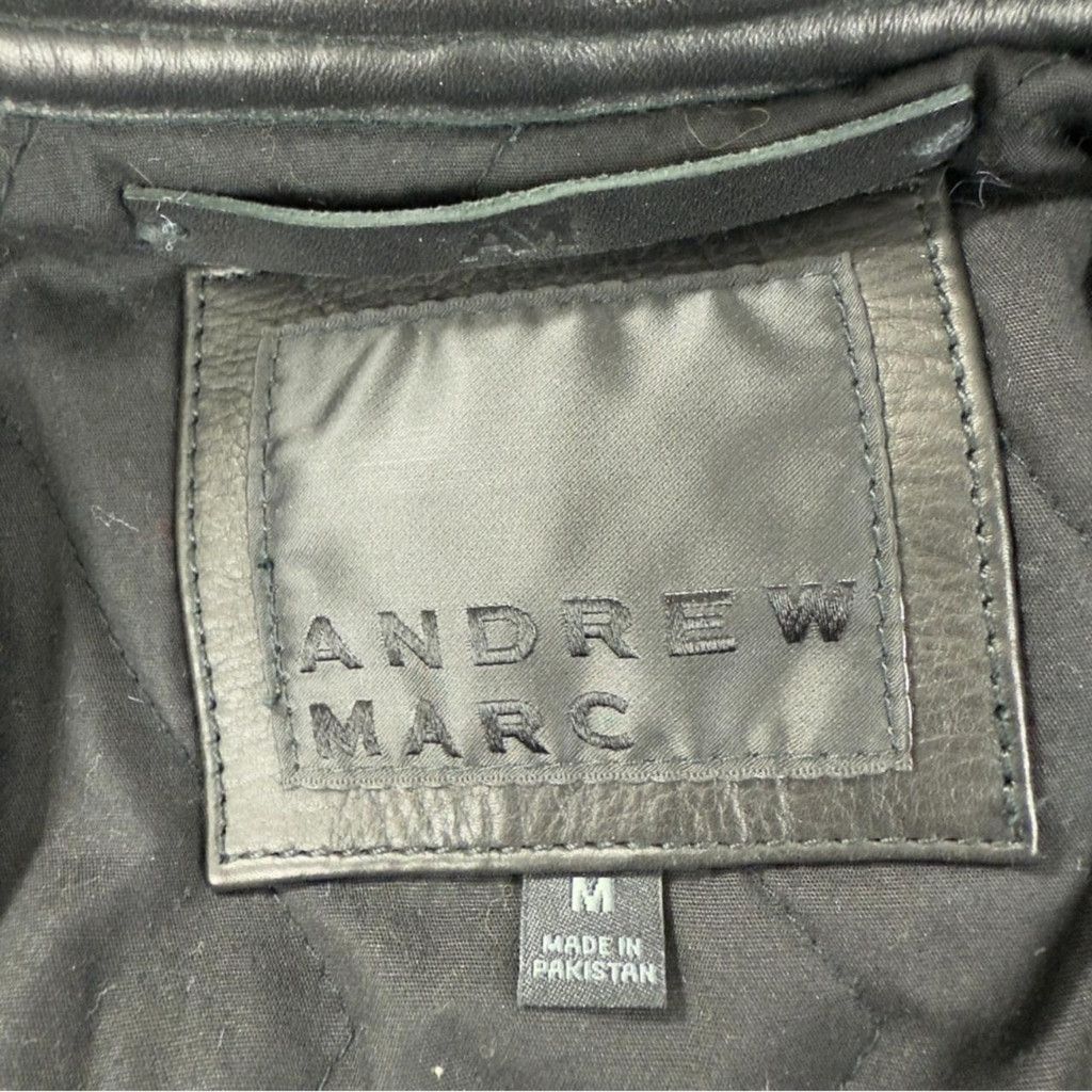 Andrew Marc Andrew Marc Men's Sz Medium 100% Black Soft Leather Jacket Size US M / EU 48-50 / 2 - 2 Thumbnail
