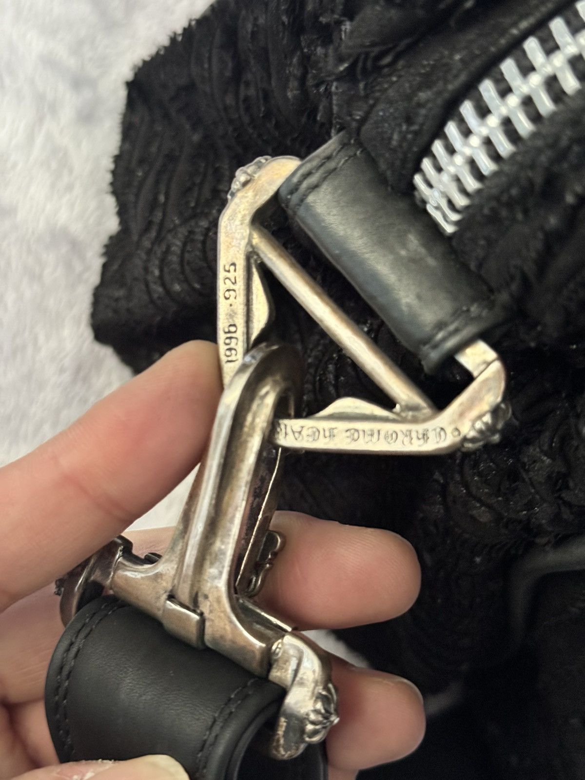 Chrome Hearts Chrome Hearts Waxed Destroyed Leather Cross Patch Bag Size ONE SIZE - 16 Thumbnail
