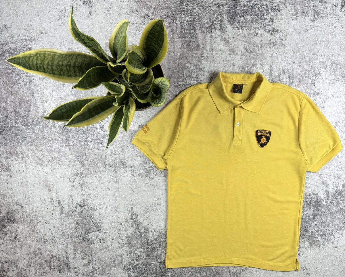 Lamborghini Lamborghini Automobili Yellow Vintage Racing Men’s XL Retro Polo T Shirt Tee Size US XL / EU 56 / 4 - 2 Thumbnail