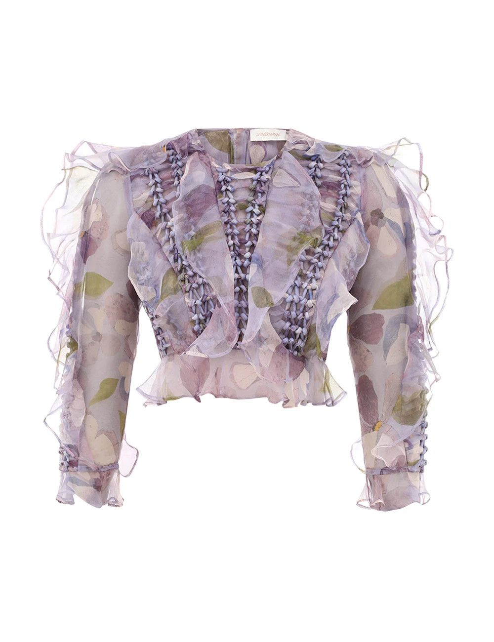 Zimmermann oc11z0226 Dawning Braided Bodice Crop Top In Multicolor Size L / US 10 / IT 46 - 1 Thumbnail
