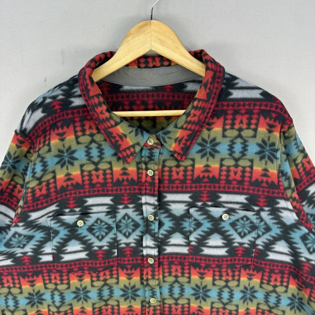 Japanese Brand Vintage Navajo Aztec Pattern Fleece Overshirt Size US XXL / EU 58 / 5 - 7 Thumbnail