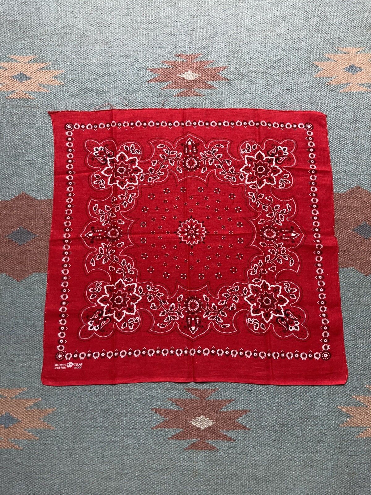 Vintage Vtg trunk up elephant bandana handkerchief paisley cotton Size ONE SIZE - 7 Thumbnail