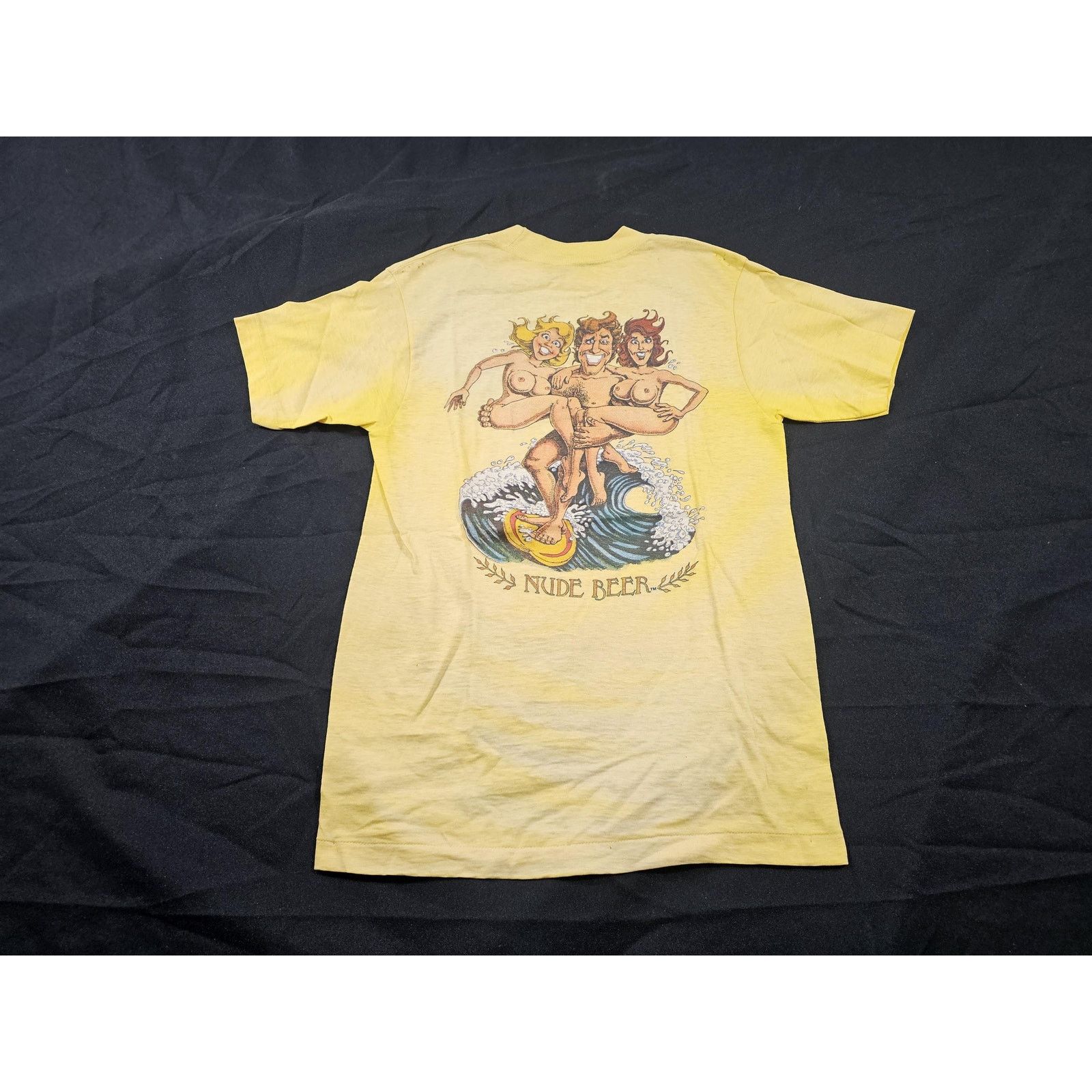 Anvil Nude Beer Surfing Graphic Pocket T-Shirt Sz S 1980s Size US S / EU 44-46 / 1 - 1 Thumbnail