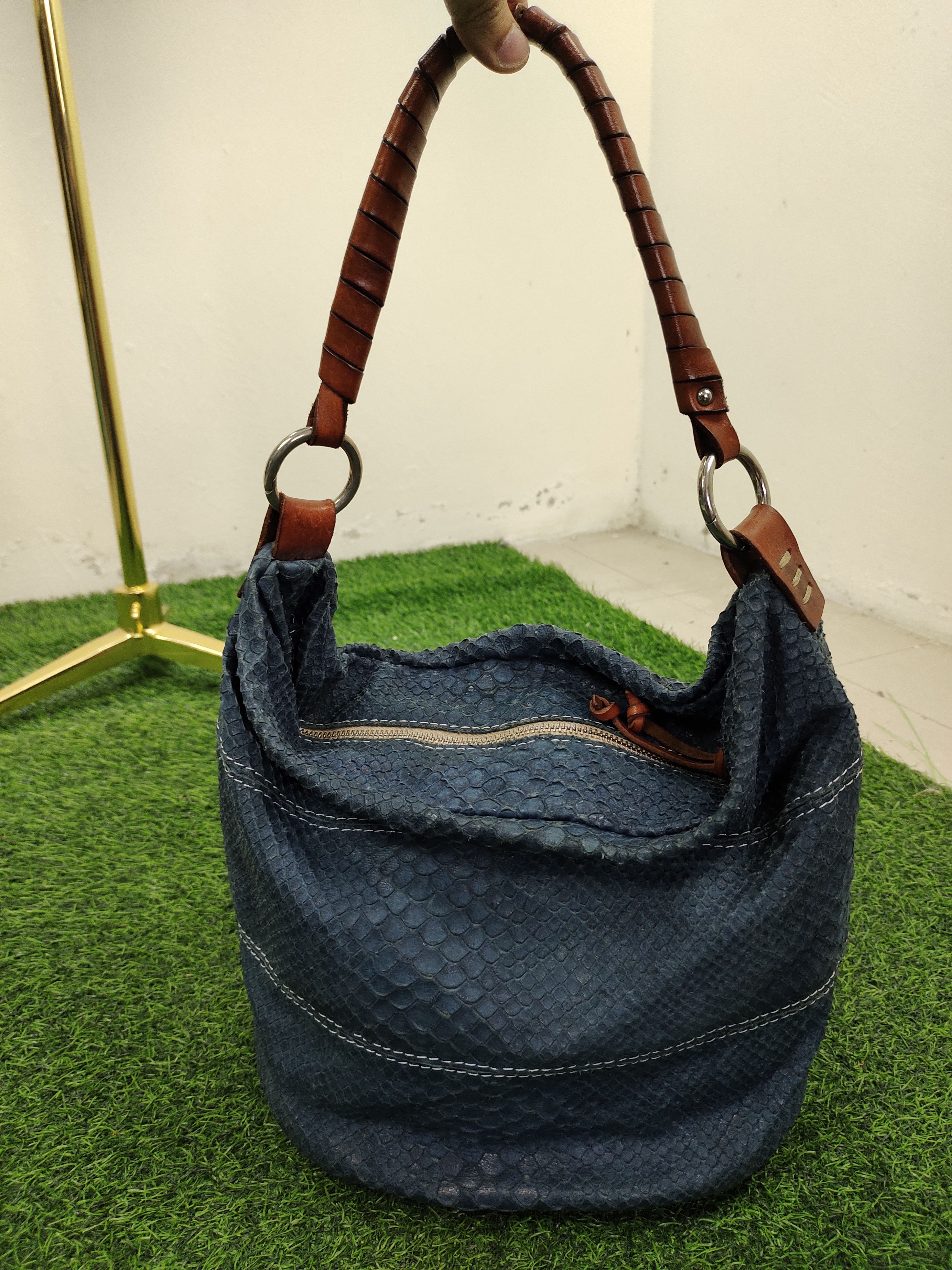 Leather Vintage Sofia C Made In Italy Leather Hobo Shoulder Bag Size ONE SIZE - 16 Thumbnail