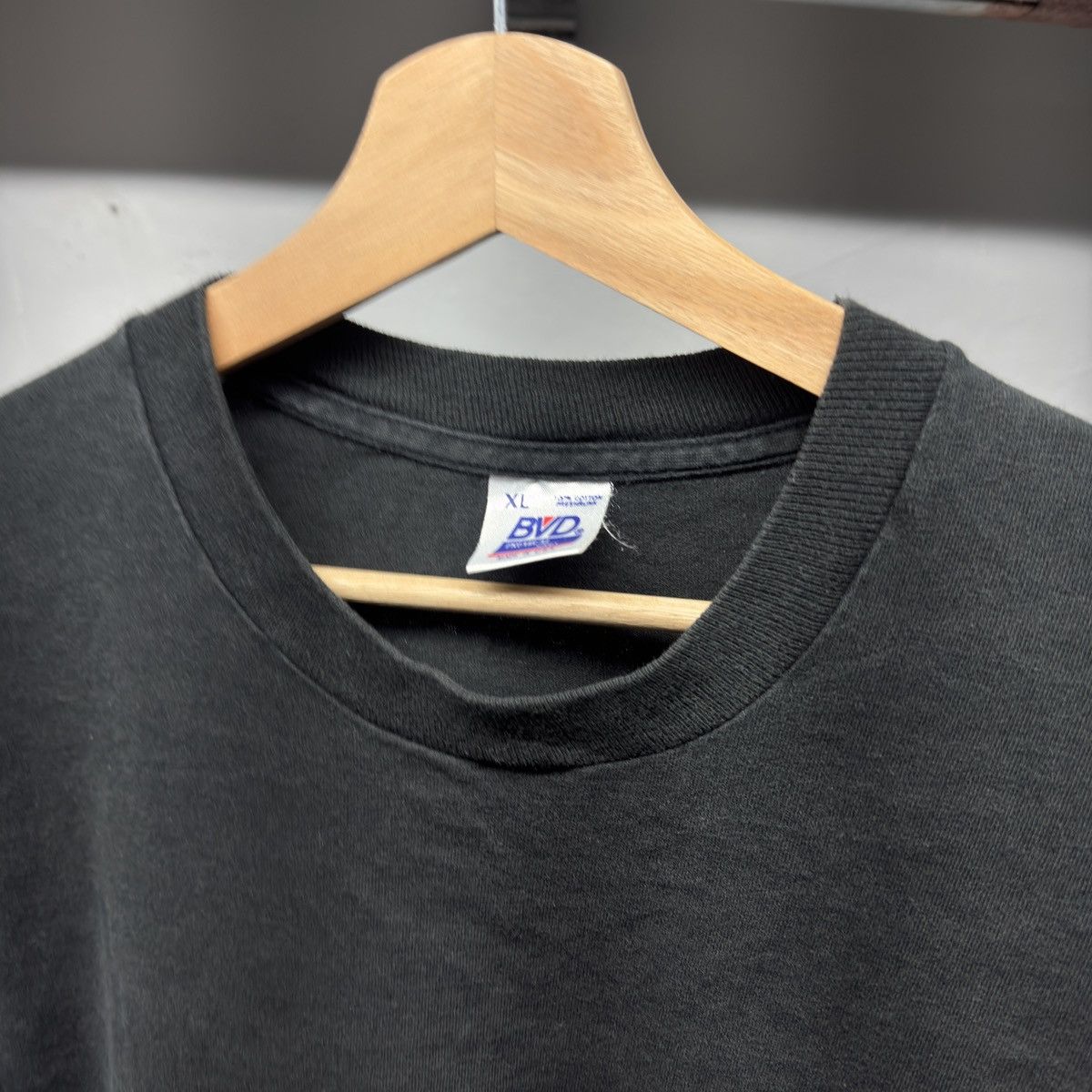 Vintage 90s Faded Thrashed Blank Black Pocket Shirt ERD Grunge Size US XL / EU 56 / 4 - 5 Thumbnail