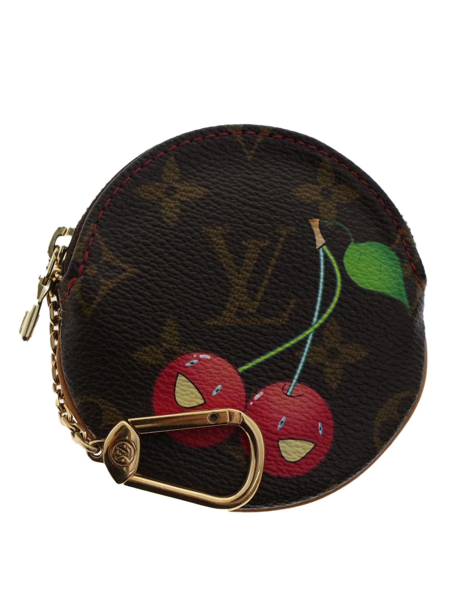 image of Louis Vuitton Monogram Cherry Blossom Canvas Coin Purse in Brown, Women's