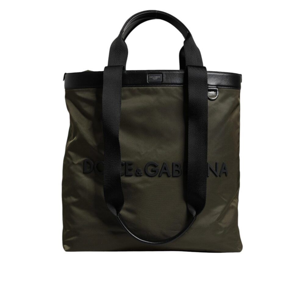 Dolce & Gabbana Dolce & Gabbana Military Green Nylon Shoulder Strap Tote Bag Size ONE SIZE - 3 Thumbnail