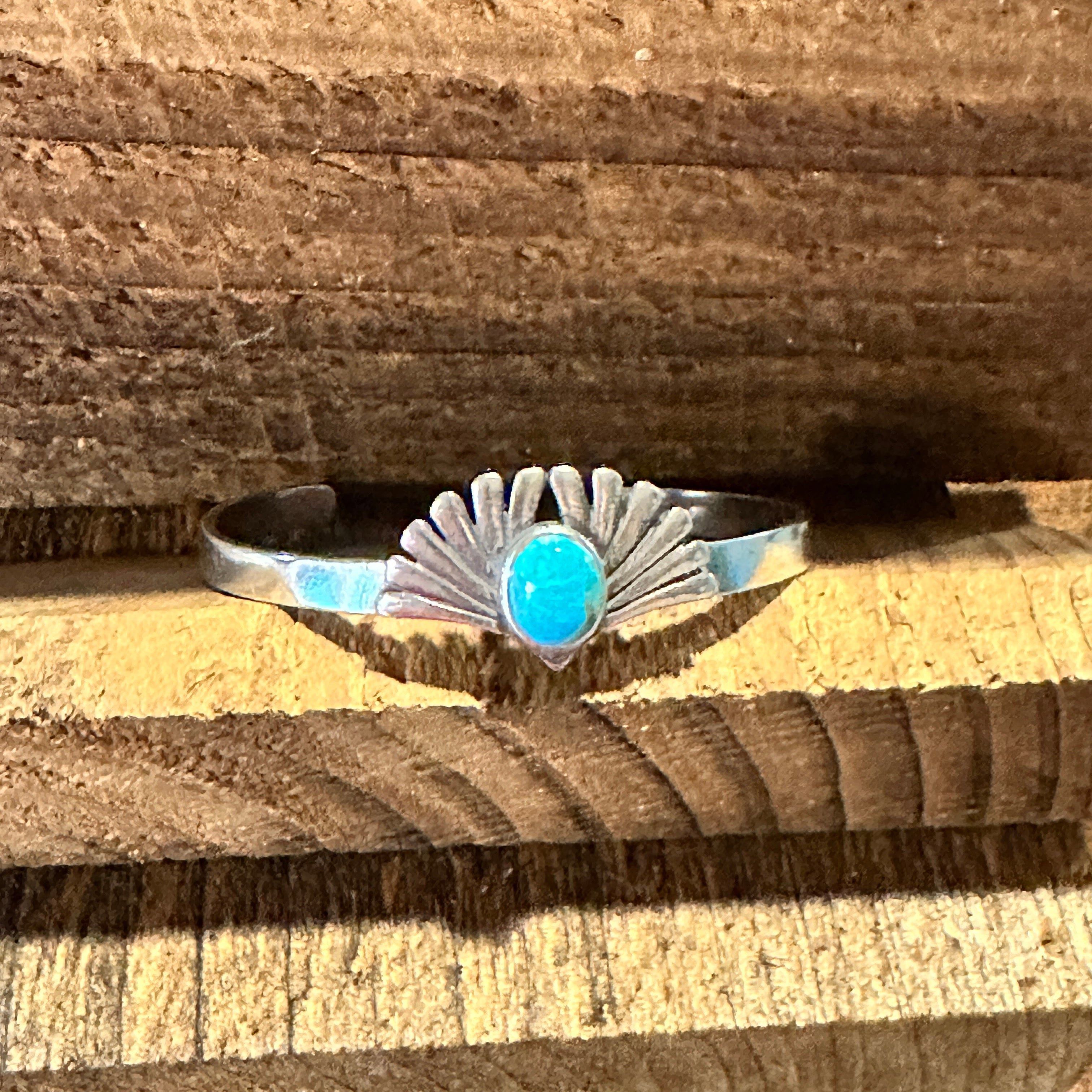 Other Turquoise Blessing Cuff Bracelet - Authentic Sterling Silver Size ONE SIZE - 3 Thumbnail