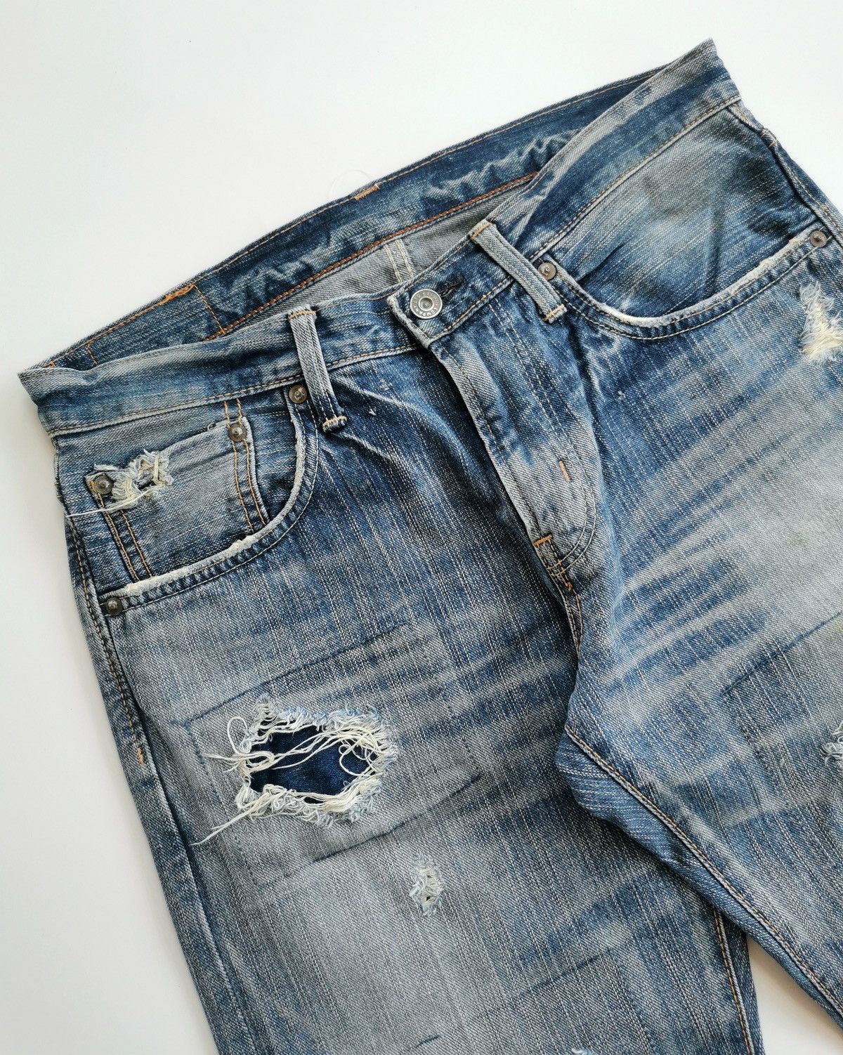 Edwin Vintage Edwin Extra Extreme Repaired Patchwork Denim Jeans Size US 32 / EU 48 - 5 Thumbnail