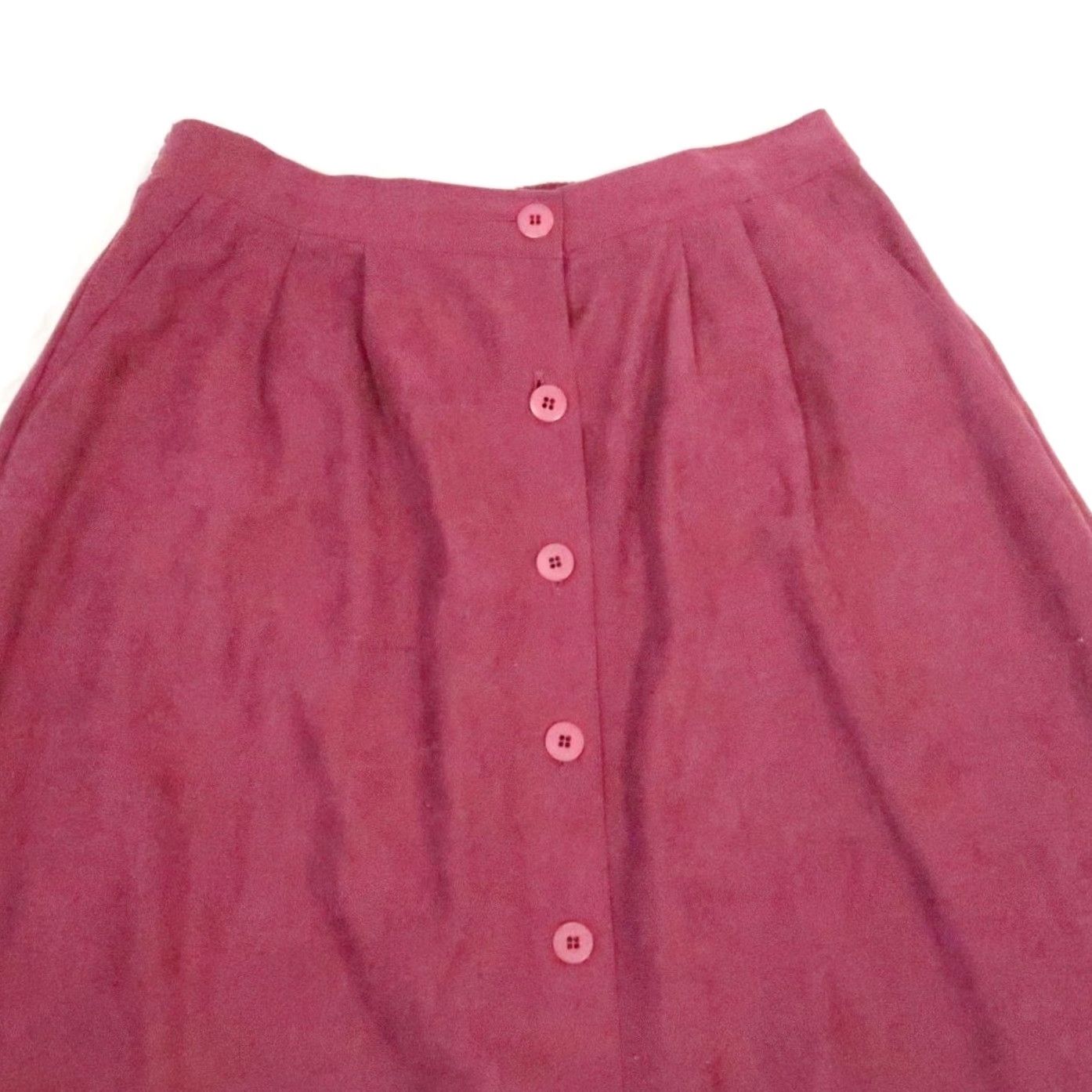 Vintage VINTAGE Bedford Fair Mauve Purple Faux Suede A-Line Midi Skirt 80s 16 Womens Size 38" / US 16 / IT 52 - 2 Thumbnail