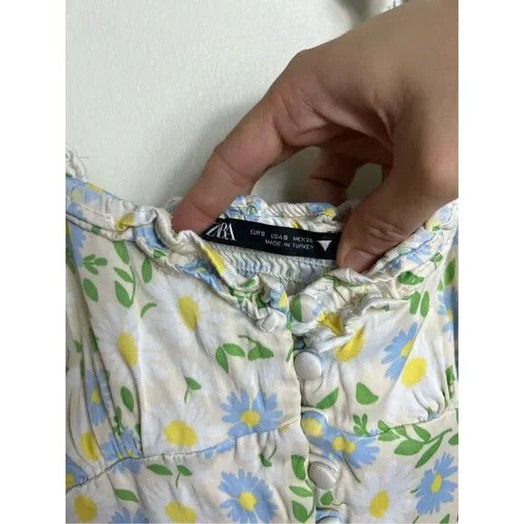 Zara ZARA Floral Yellow/Blue Dress Size Small Size S / US 4 / IT 40 - 8 Thumbnail