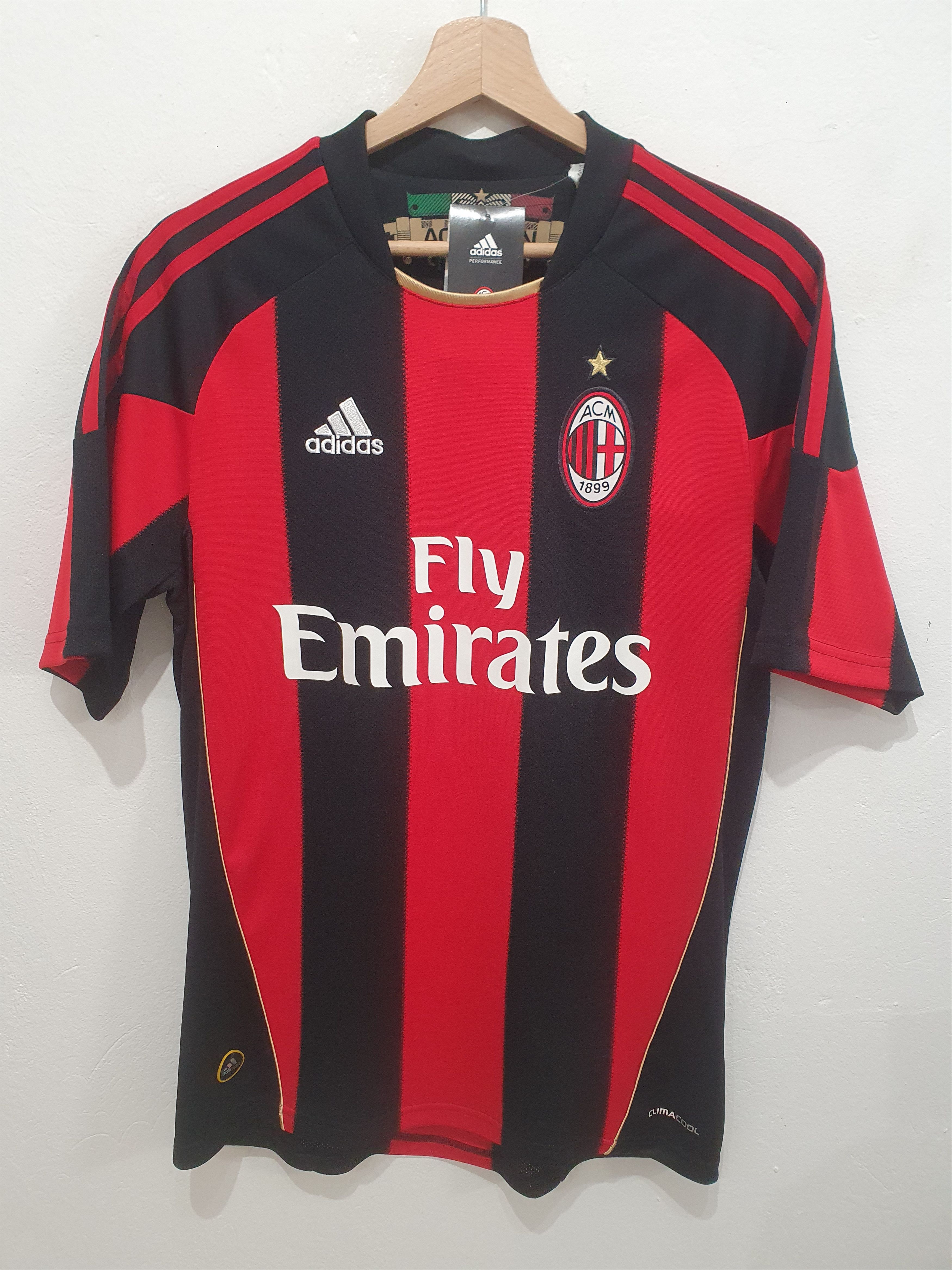 image of Ac Milan 2010 Adidas New Size S Jersey Shirt in Black, Men's