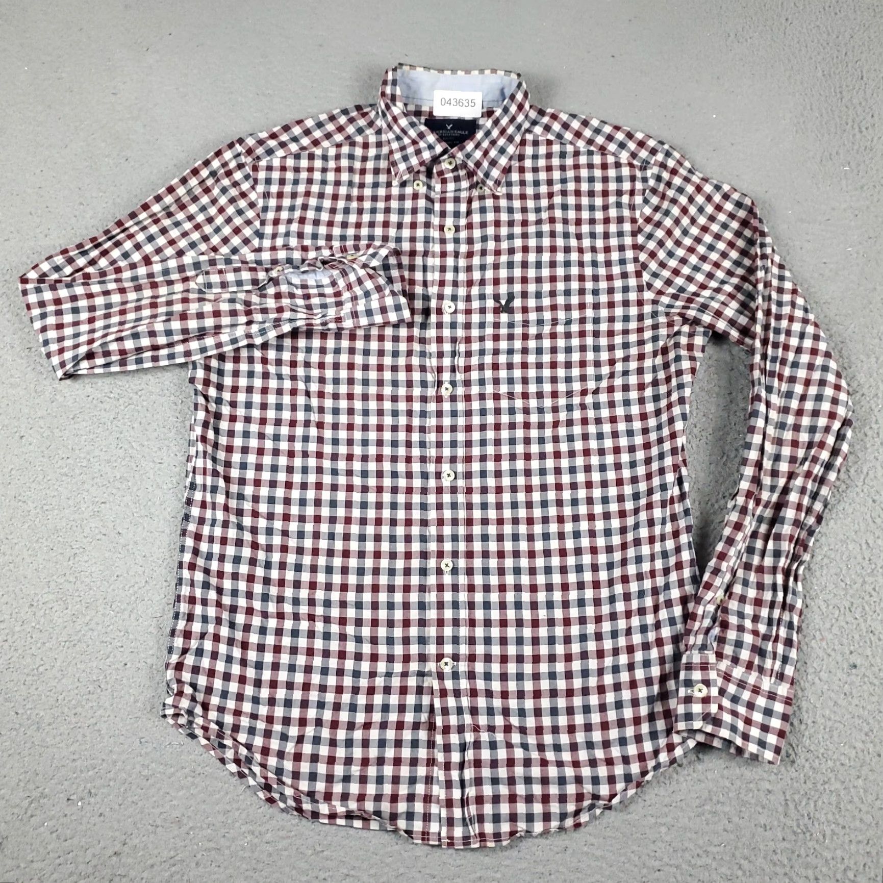 American Eagle Outfitters American Eagle Shirt Casual Button-Up Long Sleeve Mens Small Red Check Size US S / EU 44-46 / 1 - 2 Thumbnail