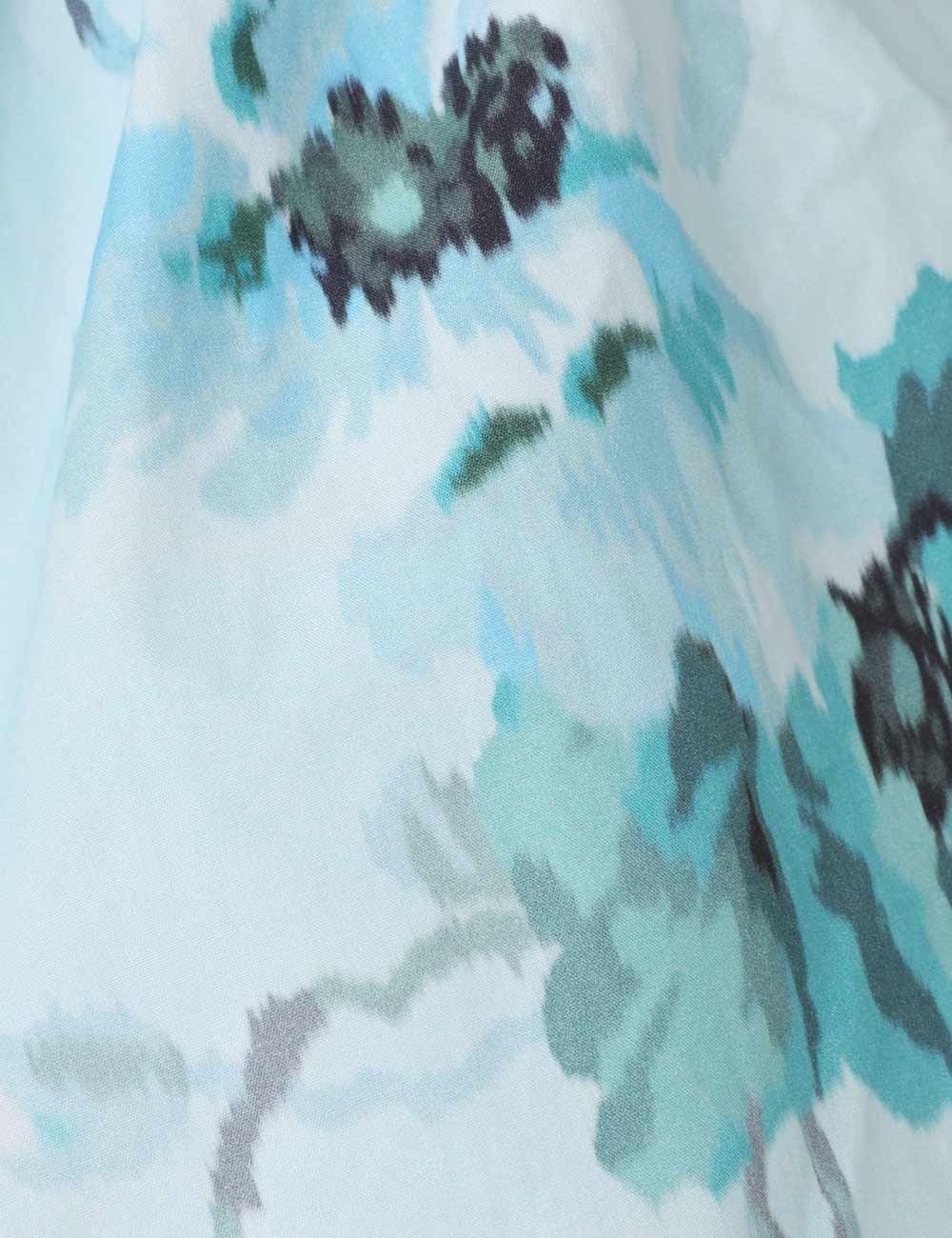 oc11z0525 Lightburst Puff Sleeve Floral Cotton Crop Top