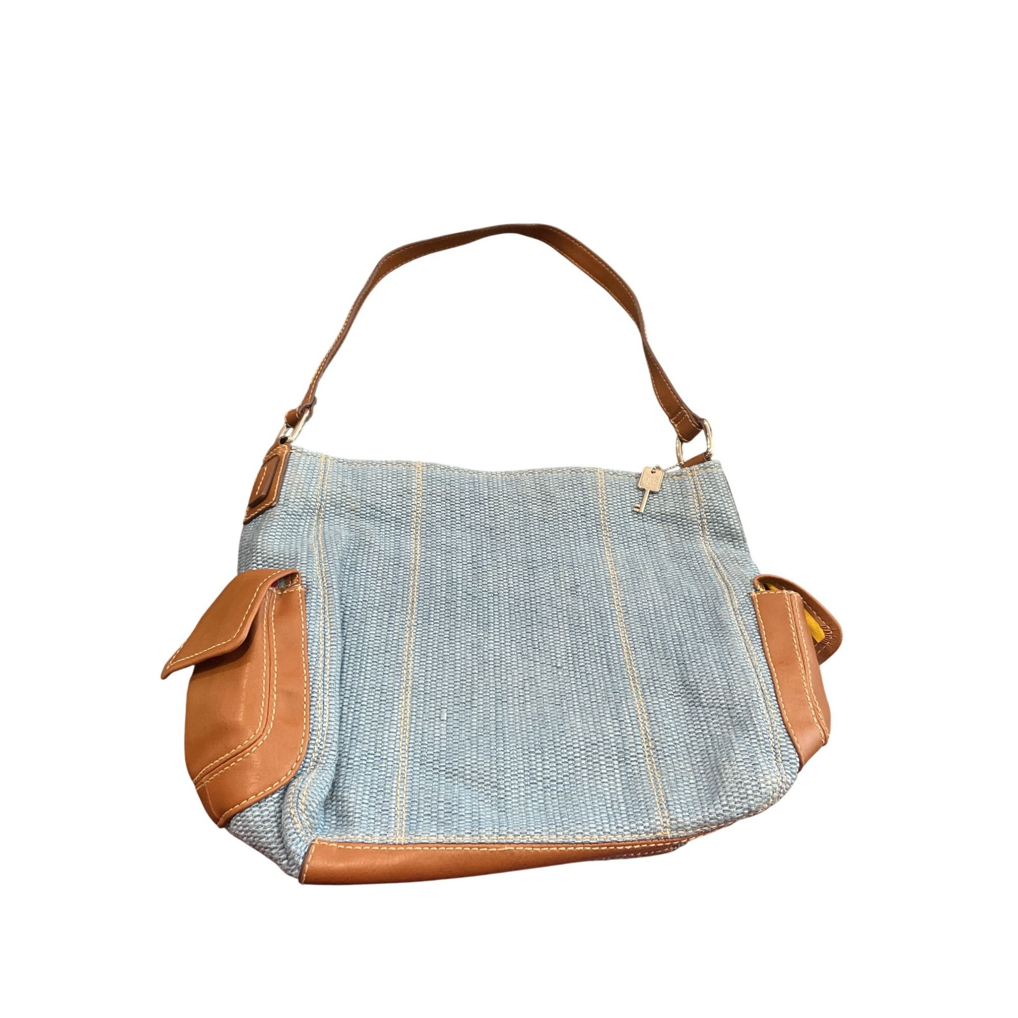 Fossil Fossil Classic Womens blue woven fabric leather Shoulder han Size ONE SIZE - 1 Thumbnail