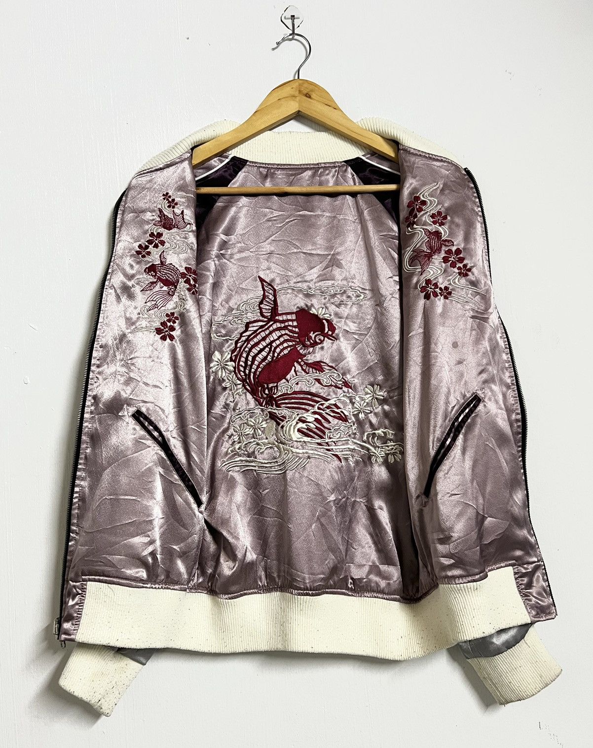 Japanese Brand × Takeo Kikuchi × Vintage 🔥HOT DROPS🔥 Koi sateen reversible souvenir jacket Size US L / EU 52-54 / 3 - 6 Thumbnail
