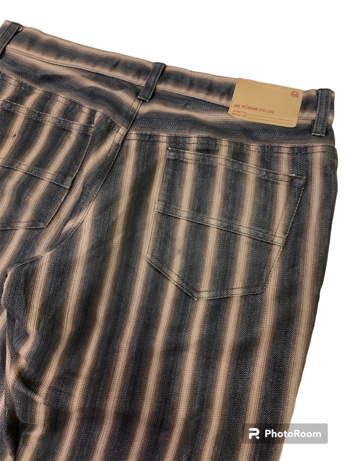 Michel Klein 💥Vintage Flare Japanese General Works MkHomme Stripe Pant Size US 30 / EU 46 - 5 Thumbnail